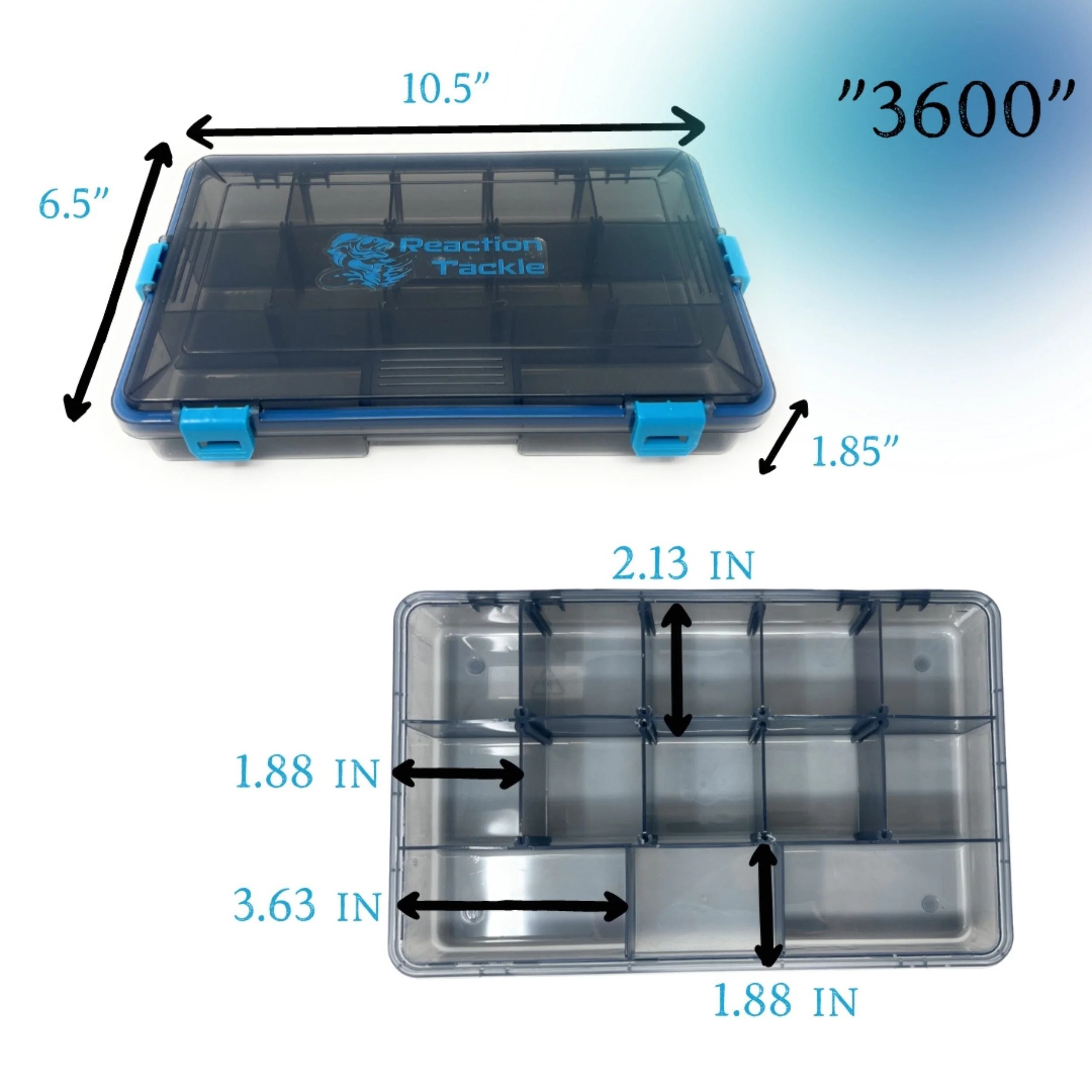 Reaction Tackle Standard Tackle Tray- Sturdy and Waterproof with 4 Reliable Clips - Image 6