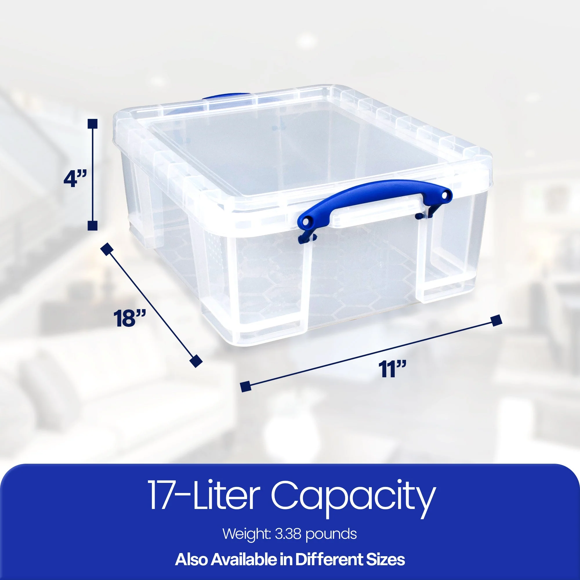 Really Useful Box 17L Storage Container with Lid and Clip Lock Handles, (4 Pack) - Image 3