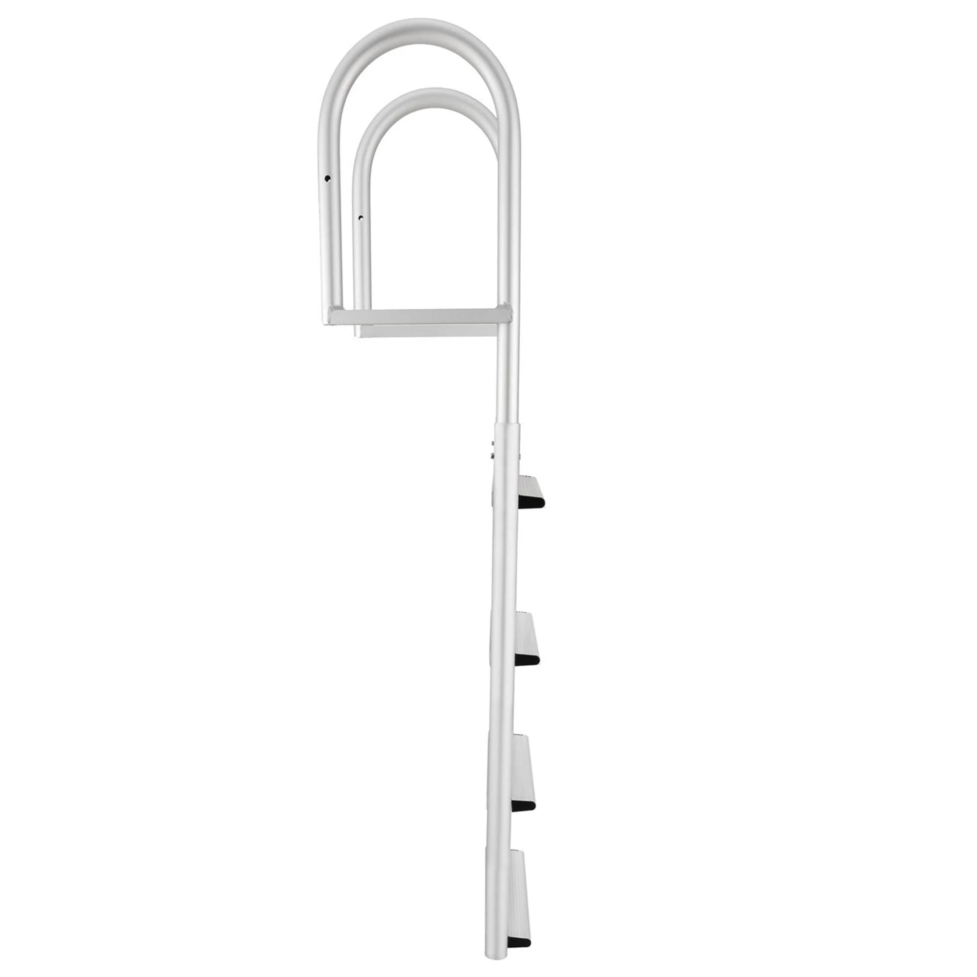 RecPro 4 Step Aluminum Marine Grade Dock and Pier Stationary Ladder, Silver - Image 8