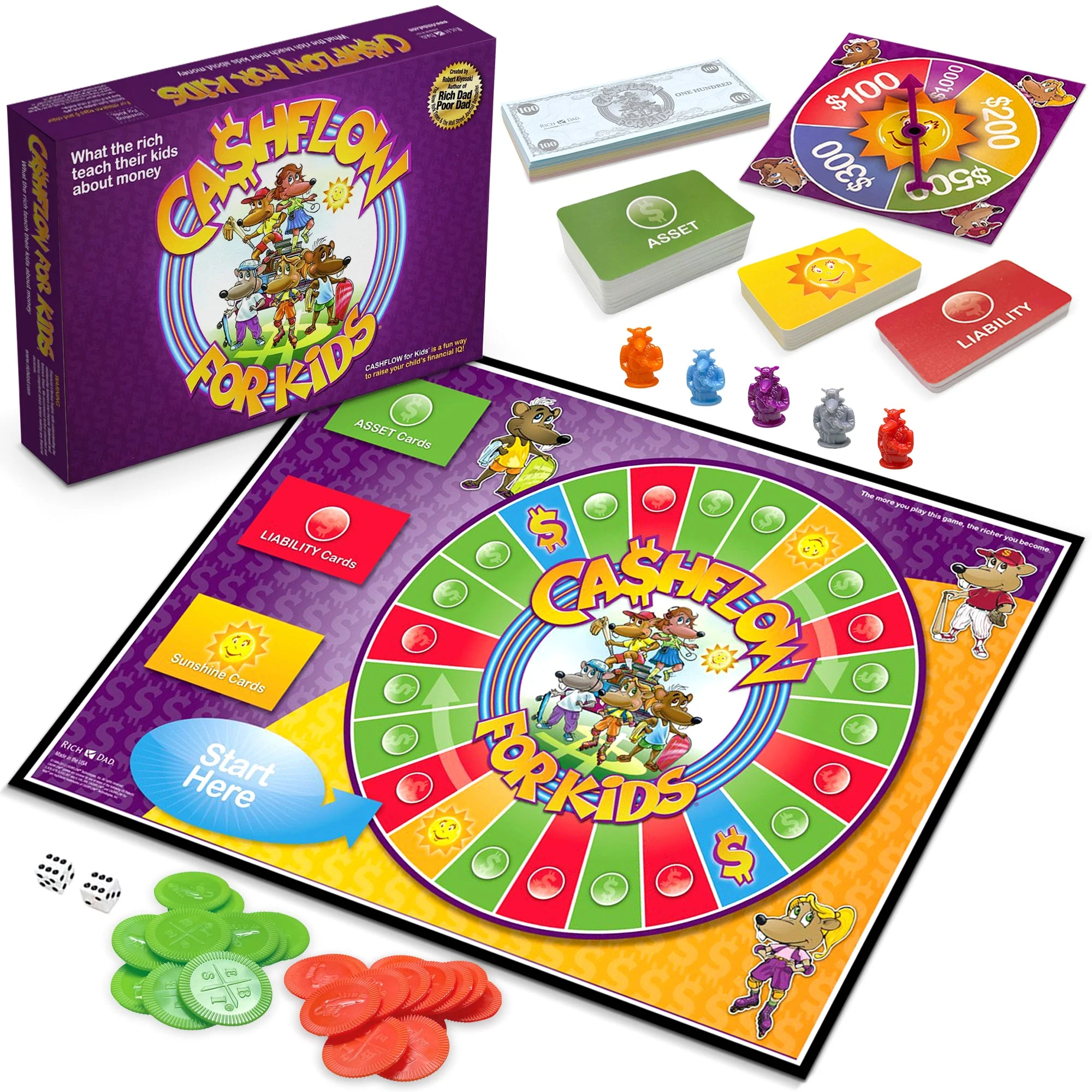 Rich Dad CASHFLOW for Kids, Educational Board Game for Ages 6 and UP