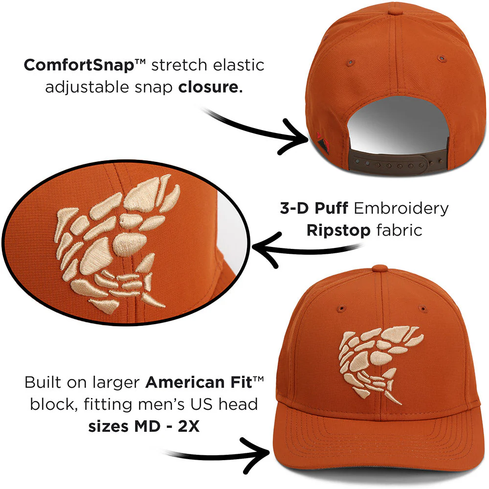 Rock Fish 3-D Puff Embroidery Performance RipStop Fishing Hat - Image 11
