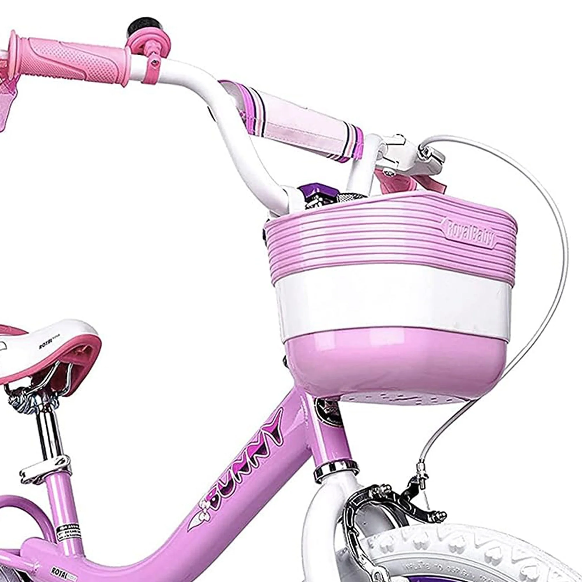 RoyalBaby Bunny 18" Kids Bike with Kickstand, Dual Brakes, Basket & Bell, Pink - Image 10