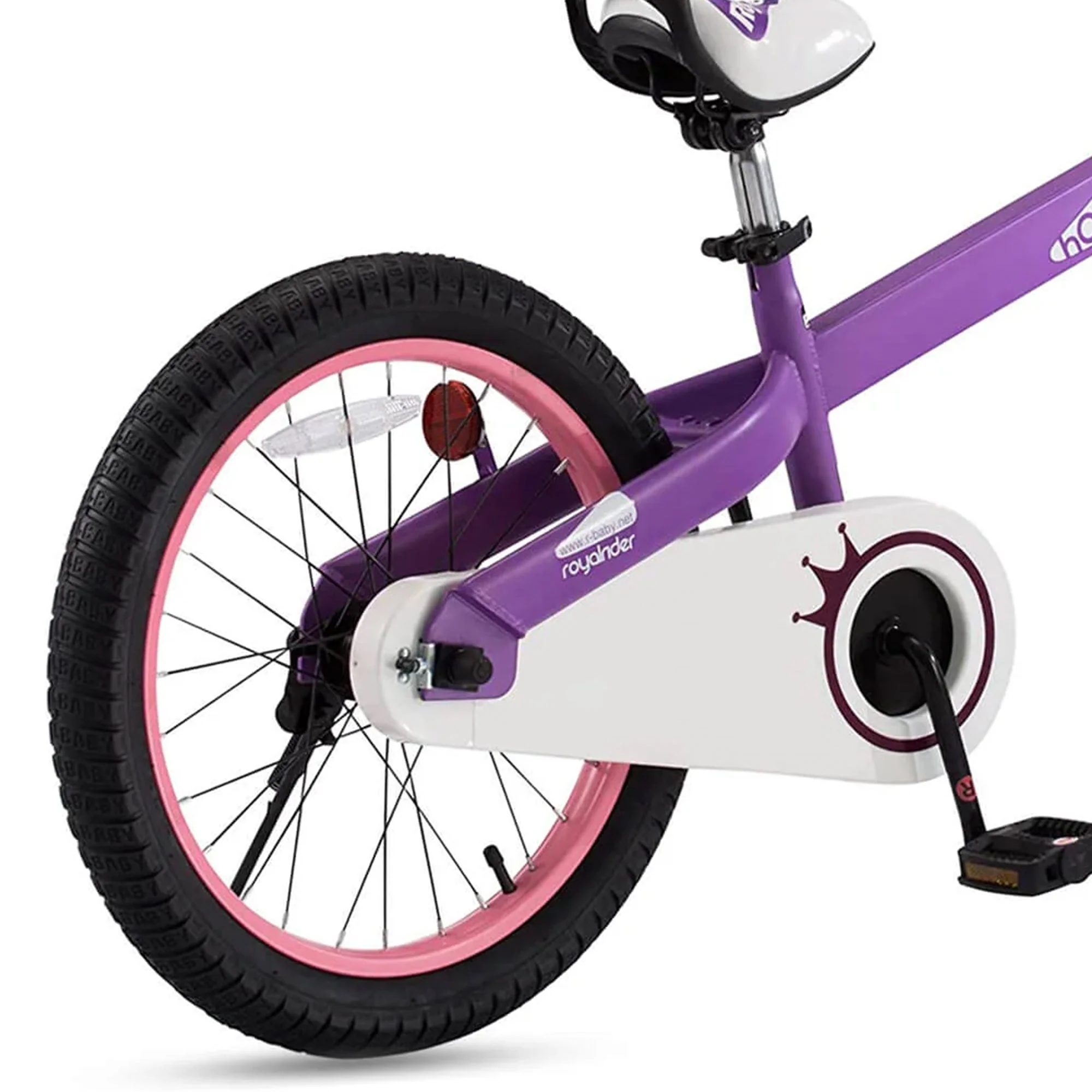 RoyalBaby Cubetube Honey 18 Inch Kids Bicycle w/Kickstand & Reflectors, Purple - Image 5