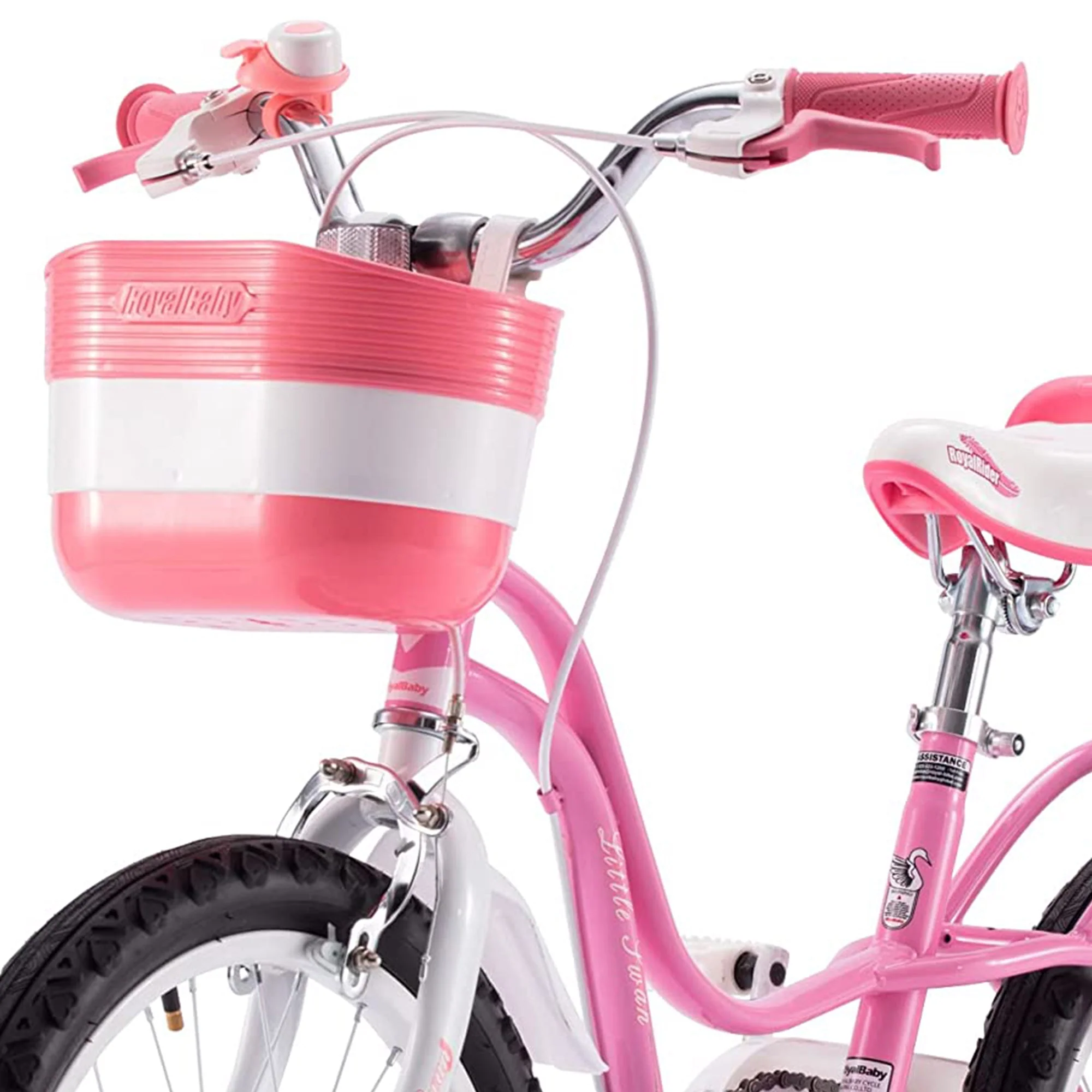 RoyalBaby Little Swan 18" Carbon Steel Kids Bicycle with Dual Hand Brakes, Pink - Image 8