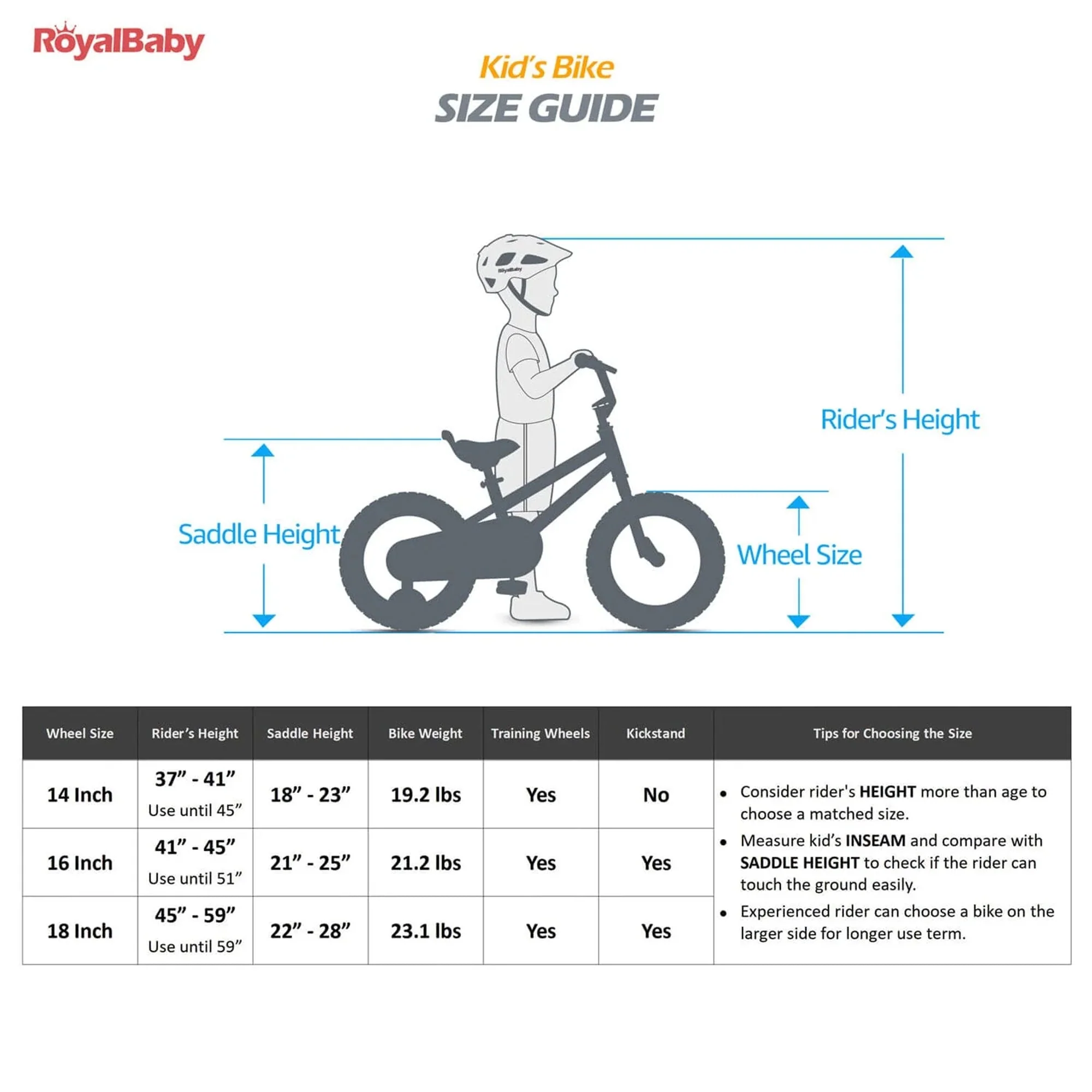 RoyalBaby Moon-5 16" Magnesium Kids Bicycle w/Training Wheels & Kickstand, Blue - Image 6