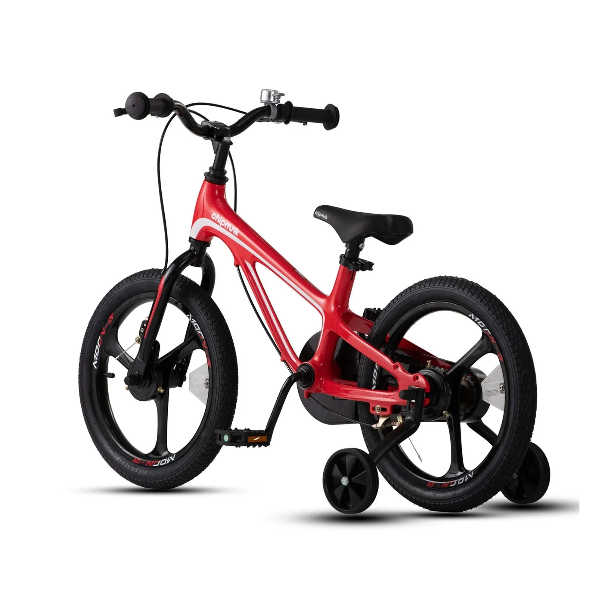 RoyalBaby Moon-5 16" Magnesium Kids Bicycle w/Training Wheels & Kickstand, Red - Image 2