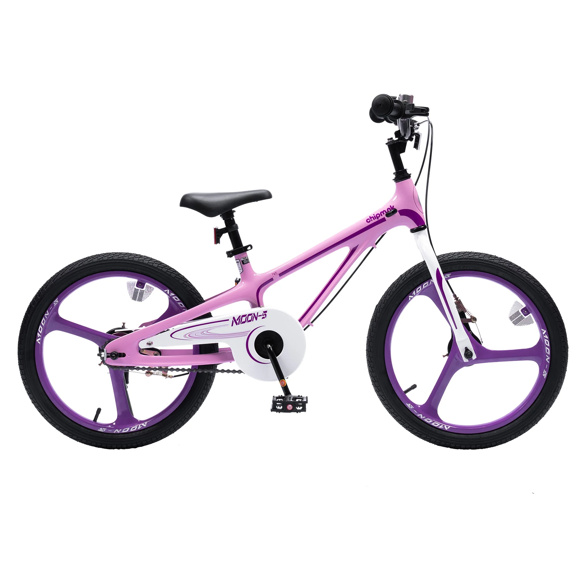 RoyalBaby Moon-5 18" Magnesium Kids Bicycle w/Dual Hand Brakes & Kickstand, Pink - Image 2