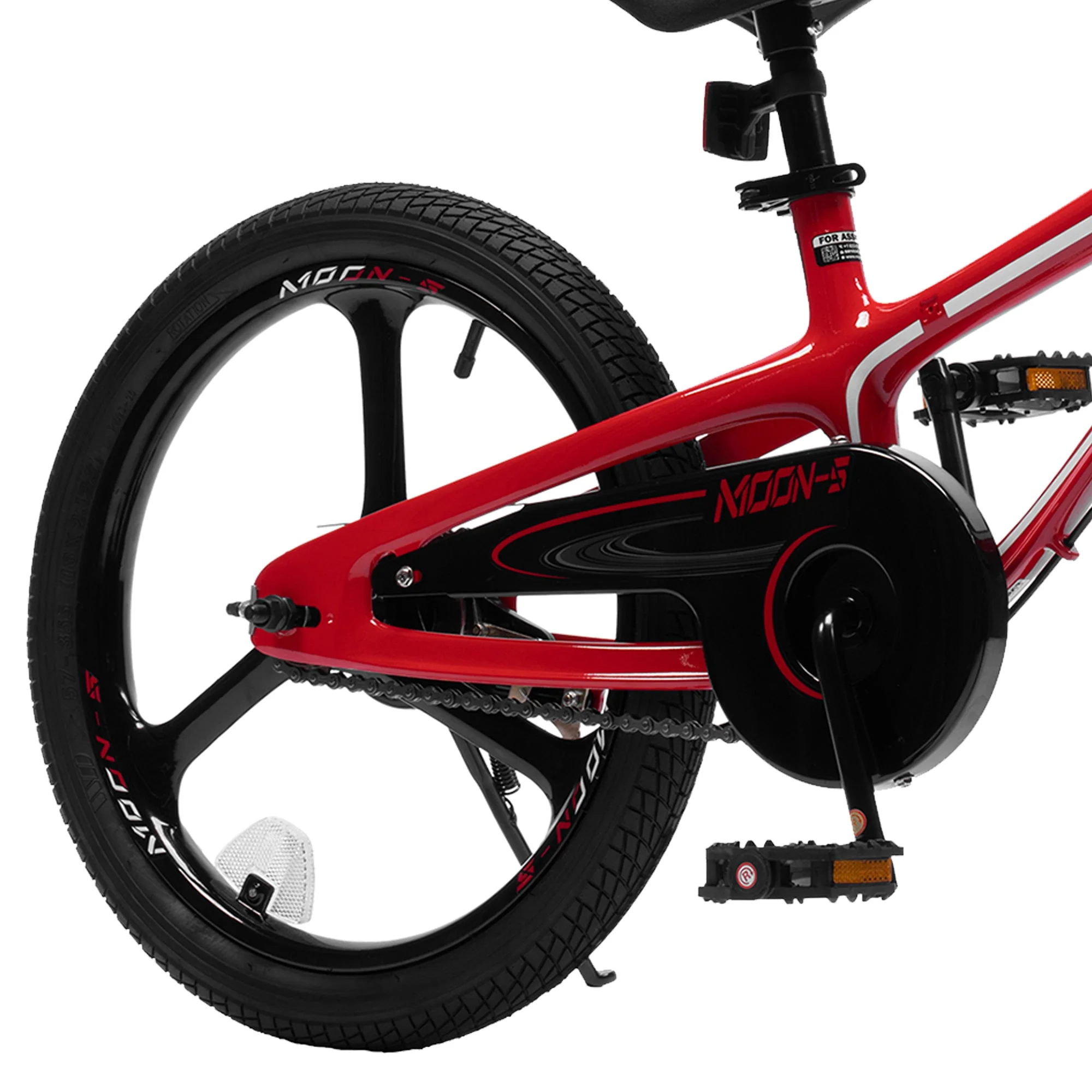 RoyalBaby Moon-5 18" Magnesium Kids Bicycle w/Dual Hand Brakes & Kickstand, Red - Image 4