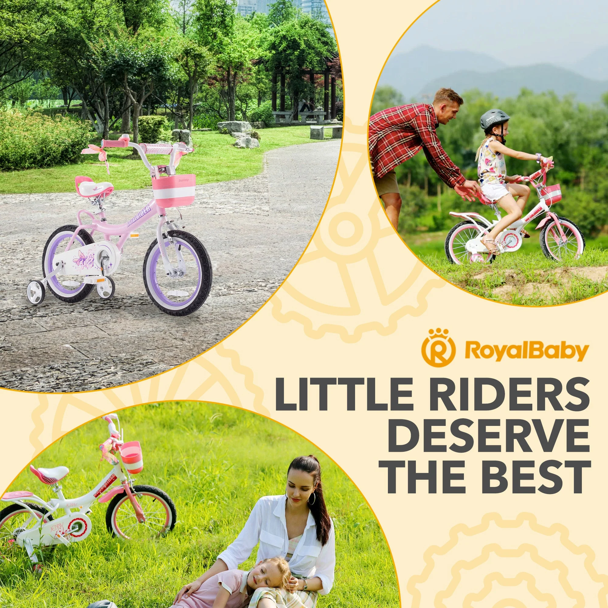 RoyalBaby Princess Girl Kids Bicycle 12" with Training Wheels, Jenny/Light Pink - Image 11