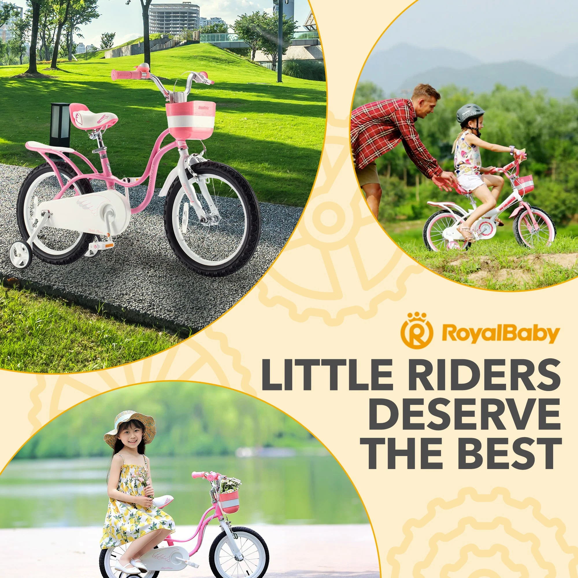 RoyalBaby Princess Girl Kids Bicycle 12" with Training Wheels, Swan/Classic Pink - Image 12