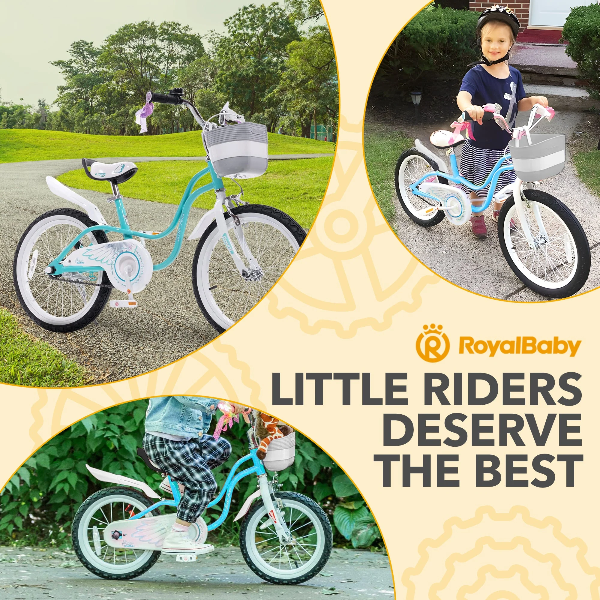 RoyalBaby Princess Girl Kids Outdoor Bicycle 18 Inch with Kickstand, Swan/Blue - Image 11