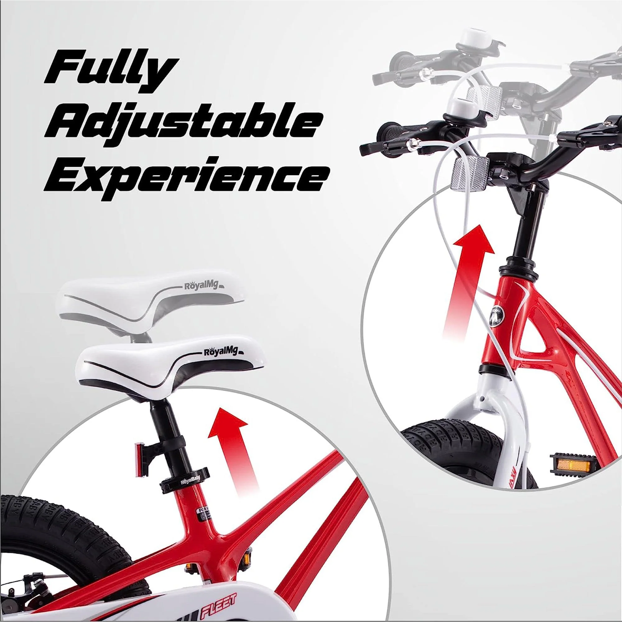 RoyalBaby RoyalMg Galaxy Fleet 14 Inch Kids Bicycle with Training Wheels, Red - Image 9
