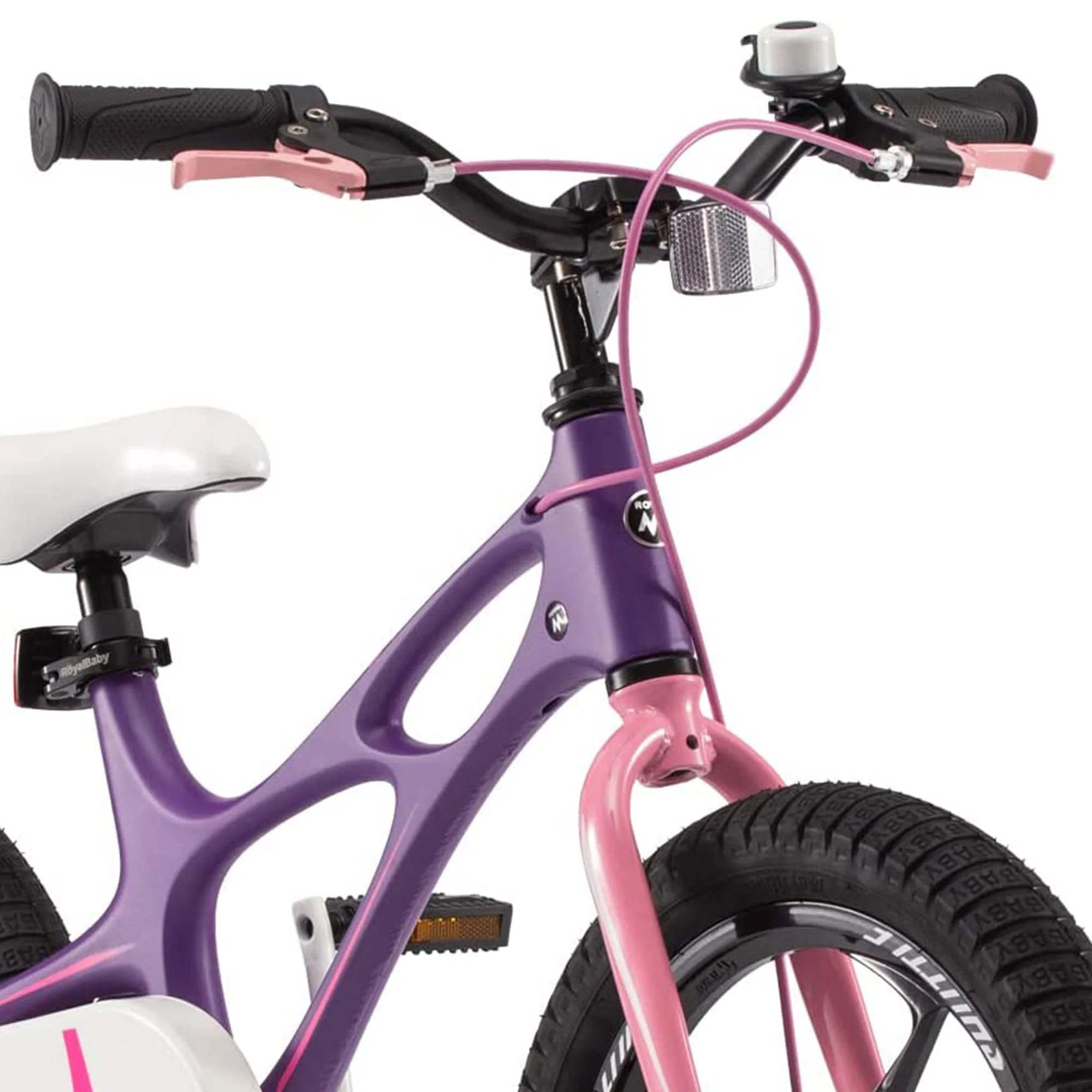 RoyalBaby Space Shuttle 14" Magnesium Alloy Kids Bike w/ Training Wheels, Purple - Image 4