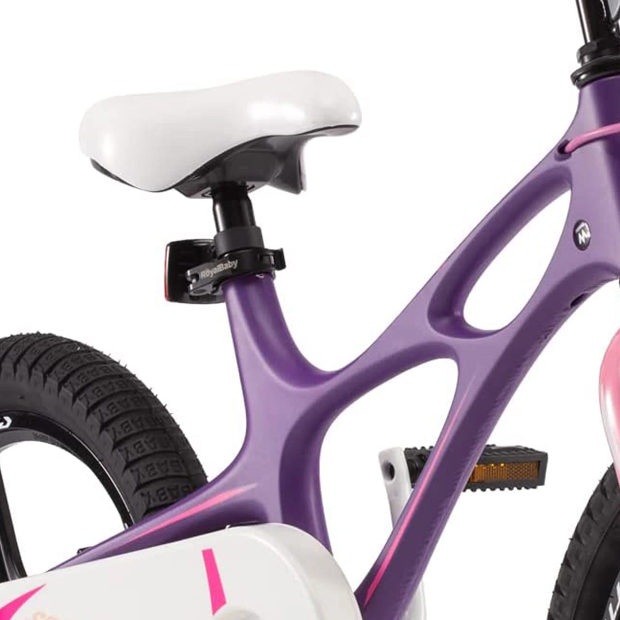RoyalBaby Space Shuttle 14" Magnesium Alloy Kids Bike w/ Training Wheels, Purple - Image 7