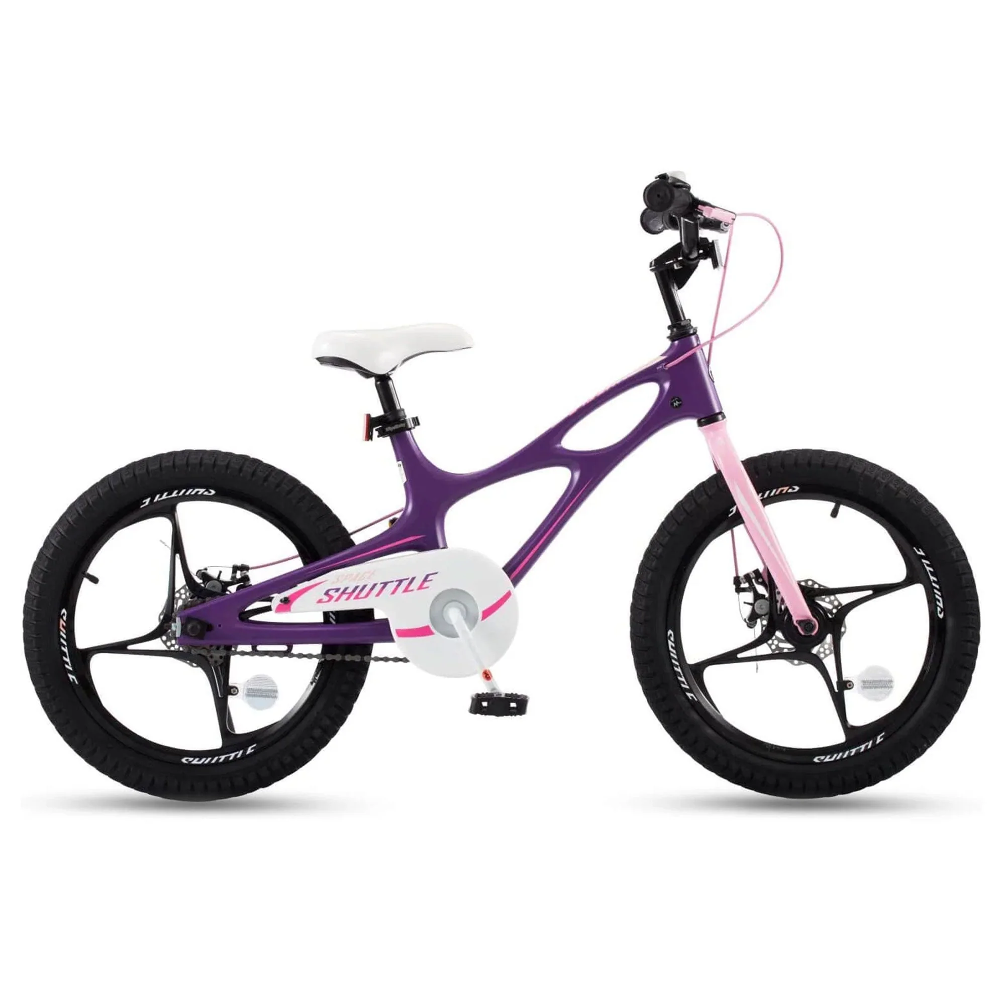 RoyalBaby Space Shuttle 18" Magnesium Alloy Kids Bicycle w/2 Disc Brakes, Purple - Image 3