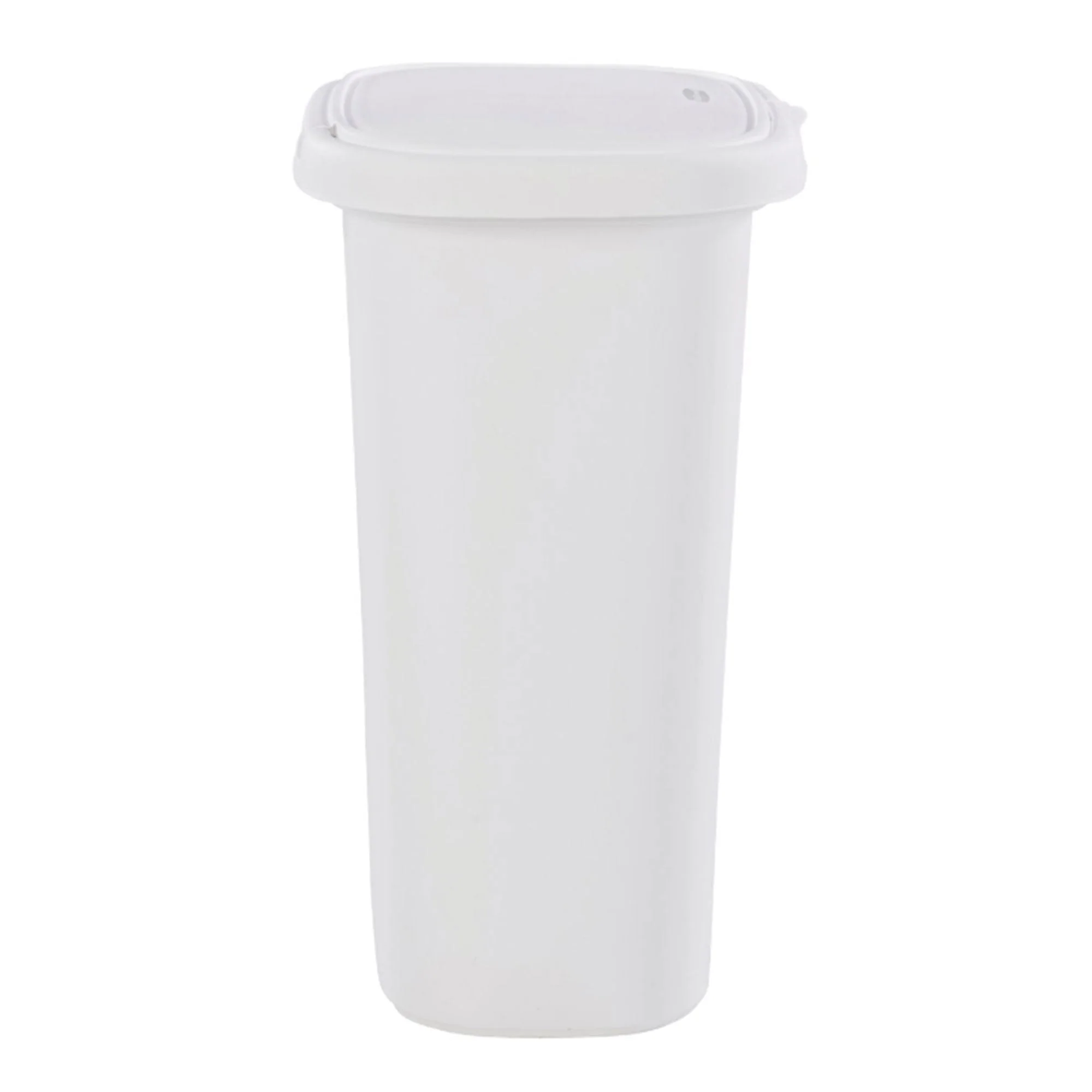 Rubbermaid 13.25 Gallon Rectangular Spring-Top Lid Wastebasket Trash Can, White - Image 3