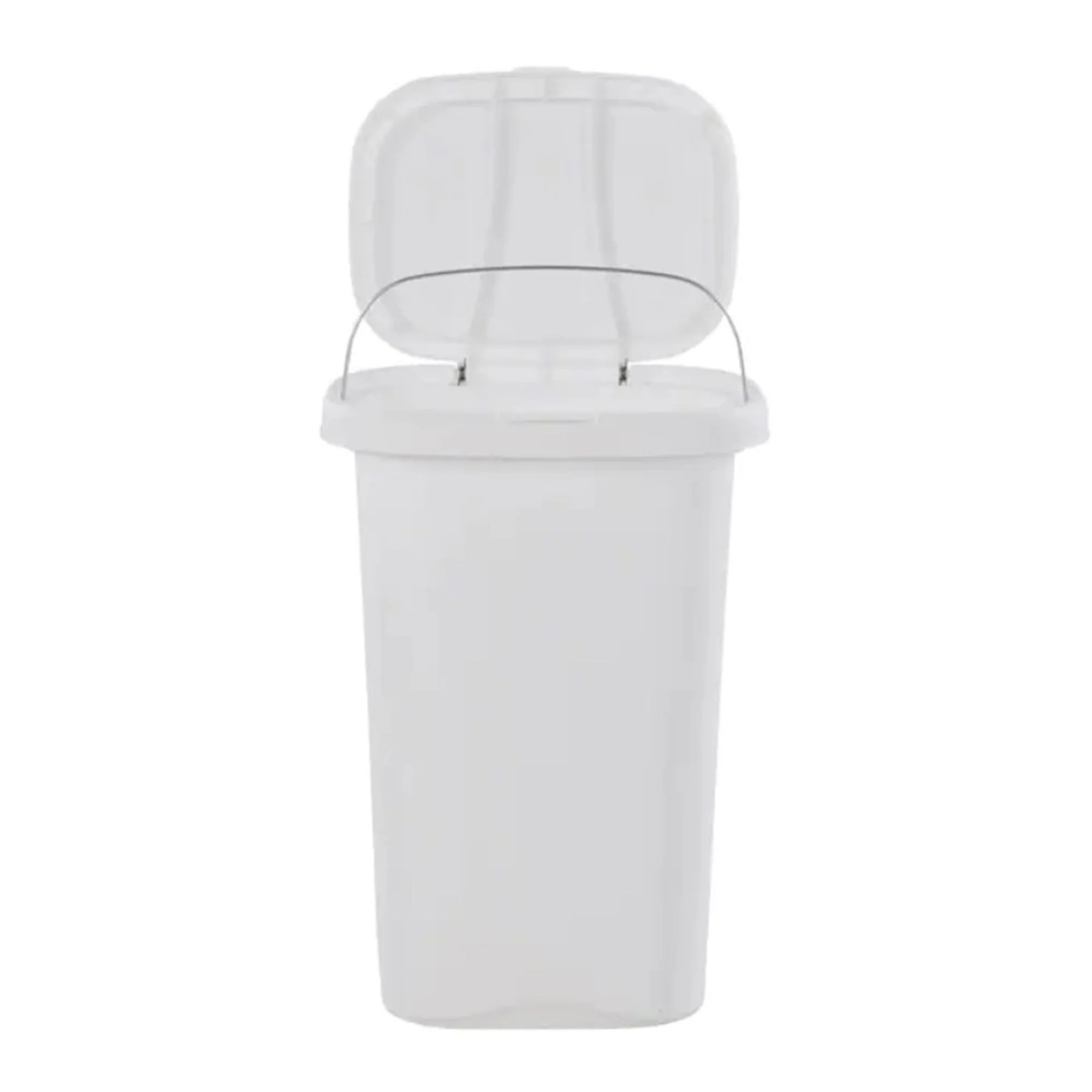 Rubbermaid 13 Gallon Rectangular Spring-Top Lid Wastebasket Trash Can, White - Image 4