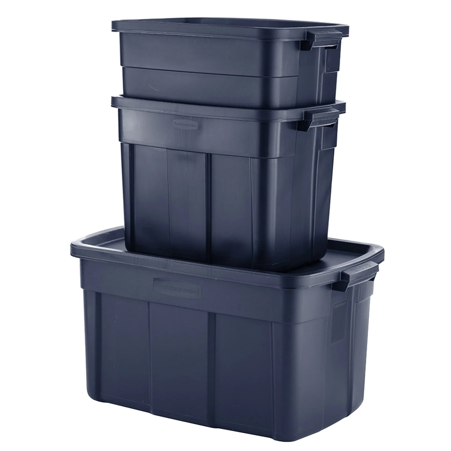 Rubbermaid 18 Gallon Stackable Storage Container, Dark Indigo Metallic (12 Pack) - Image 2