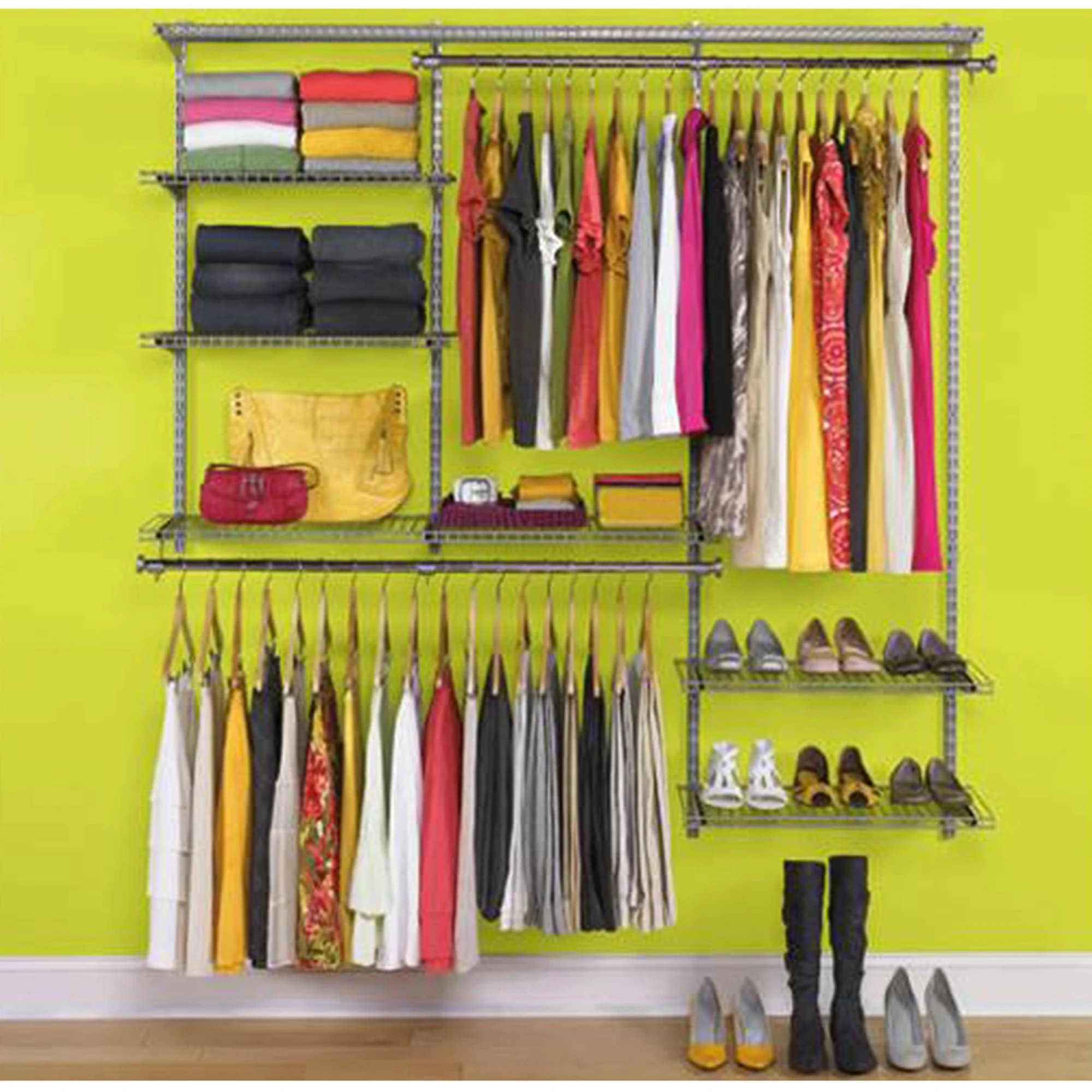 Rubbermaid Configurations 3-6 Ft Custom Closet Organizer Deluxe Kit, Titanium - Image 4