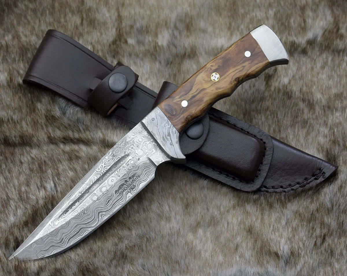 Rune Camping Knife with Exotic Leopard Wood Handle - Image 2