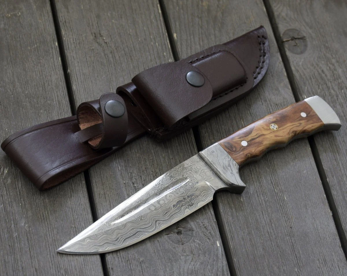 Rune Camping Knife with Exotic Leopard Wood Handle - Image 5