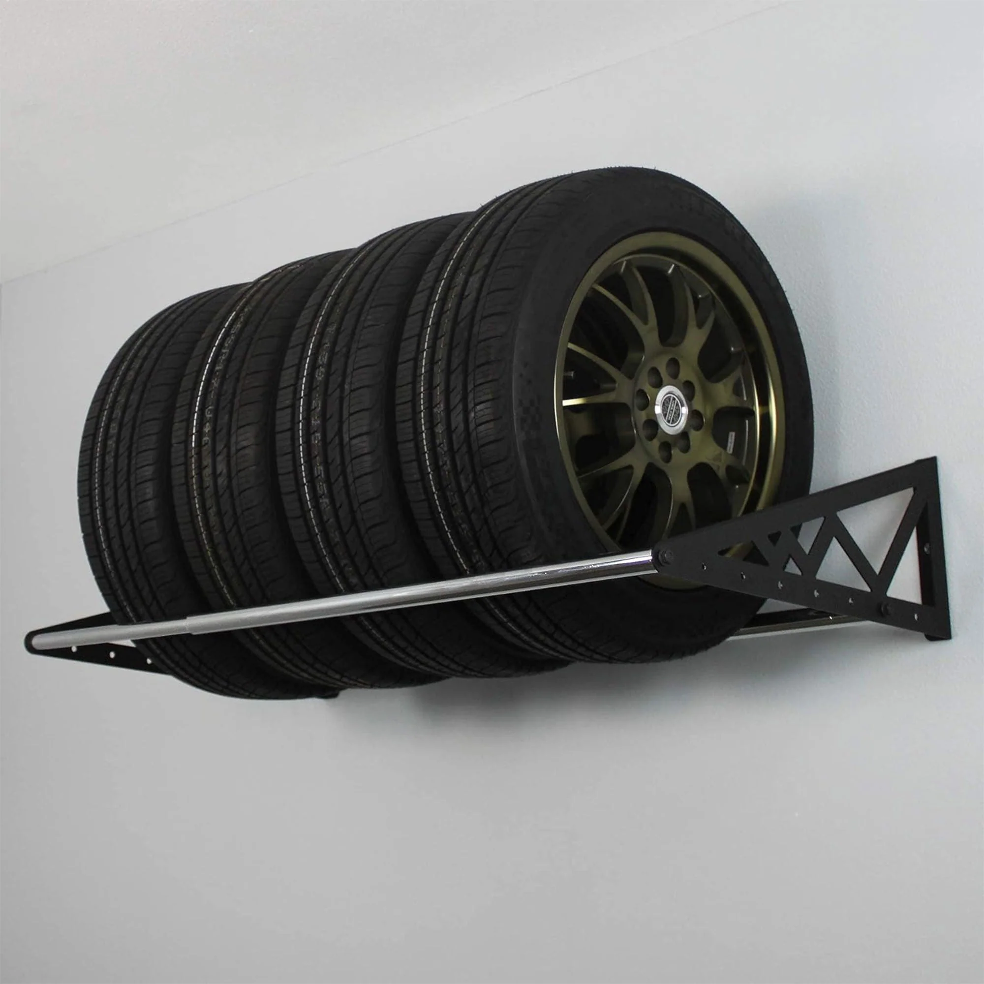 SafeRacks Adjustable Wall Mounted Tire Rack with Powder Coated Brackets, Black - Image 6