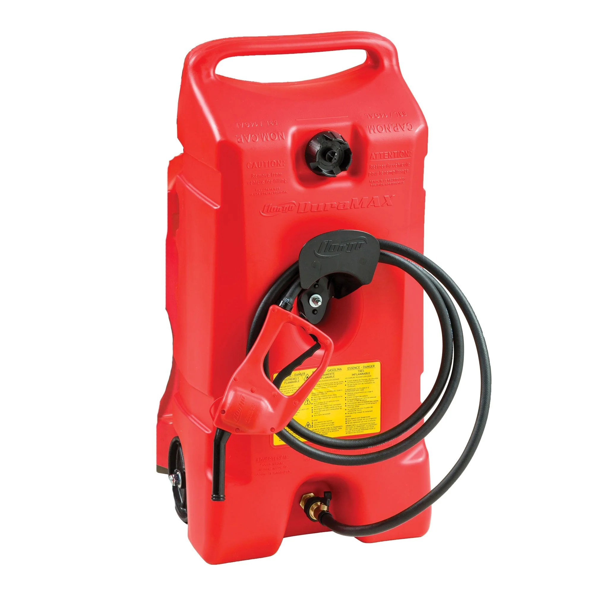 Scepter Flo N Go DuraMax 14 Gallon Portable Gas Fuel Tank Container with Pump (3 Pack) - Image 2