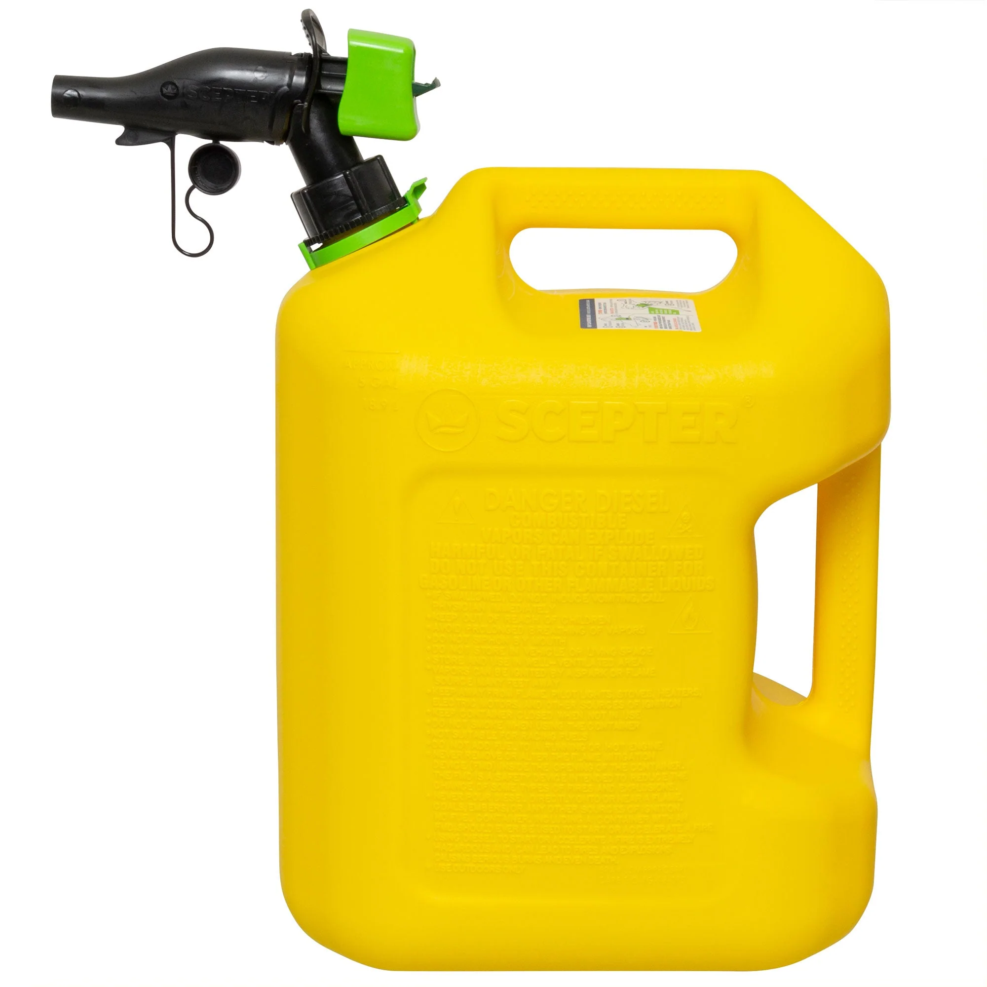 Scepter SmartControl Rear Handle Diesel Gas Jug, 5 Gal/18.9L, 4 Pack, Yellow - Image 10