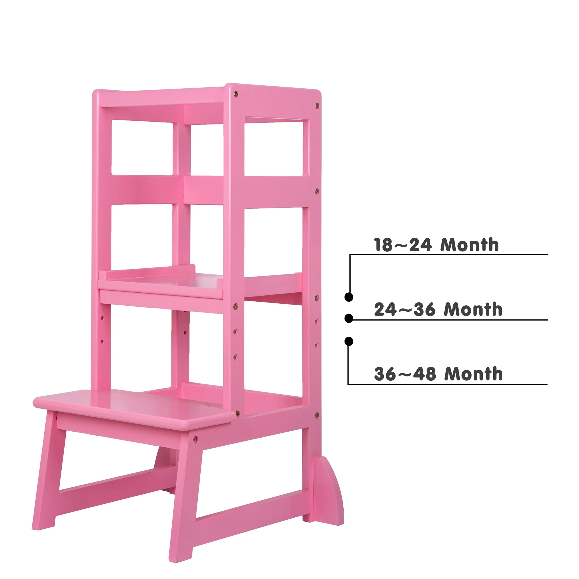 SDADI LT05E Mother's Helper Adjustable Height Kids Kitchen Step Stool, Pink - Image 2