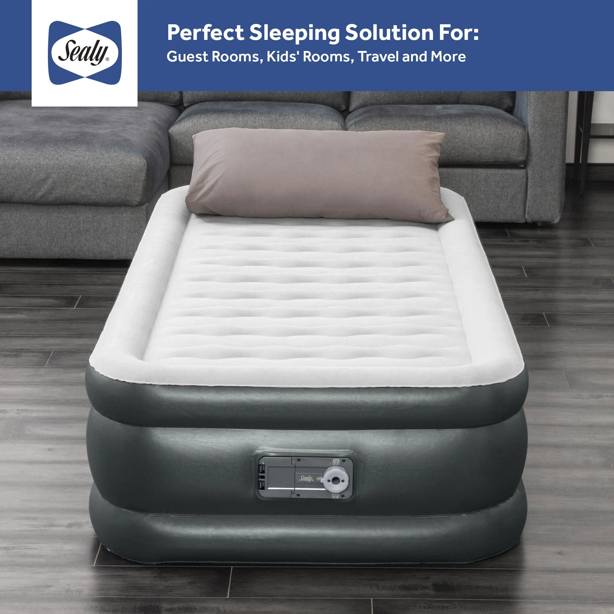 Sealy Tritech Twin 18" Air Mattress Bed 2 Person with Built-In AC Pump, 2 Pack - Image 4