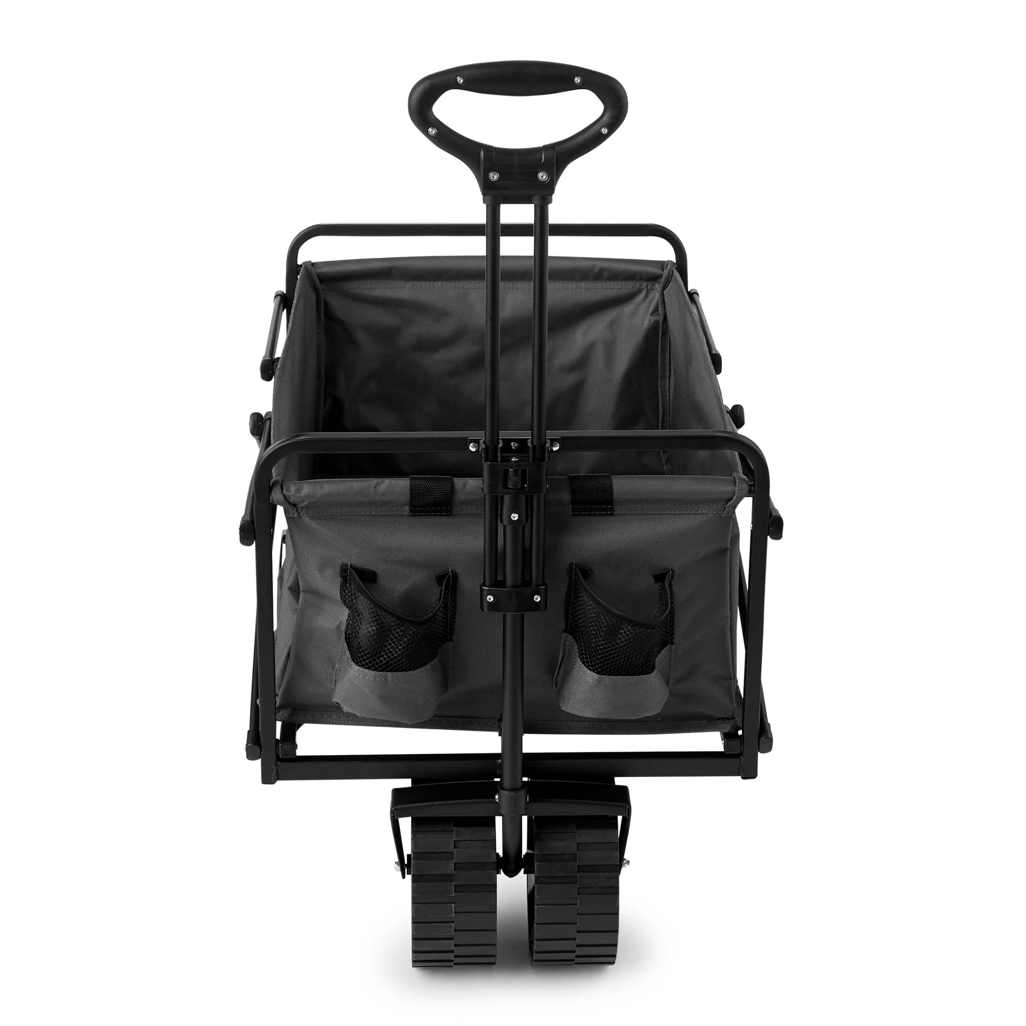Seina 150lb Capacity Collapsible Steel Frame Outdoor Utility Wagon Cart, Gray - Image 2