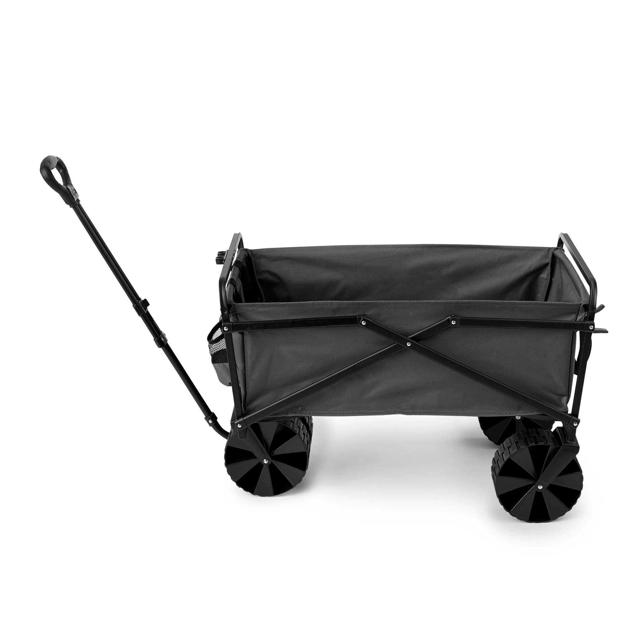 Seina 150lb Capacity Collapsible Steel Frame Outdoor Utility Wagon Cart, Gray - Image 3