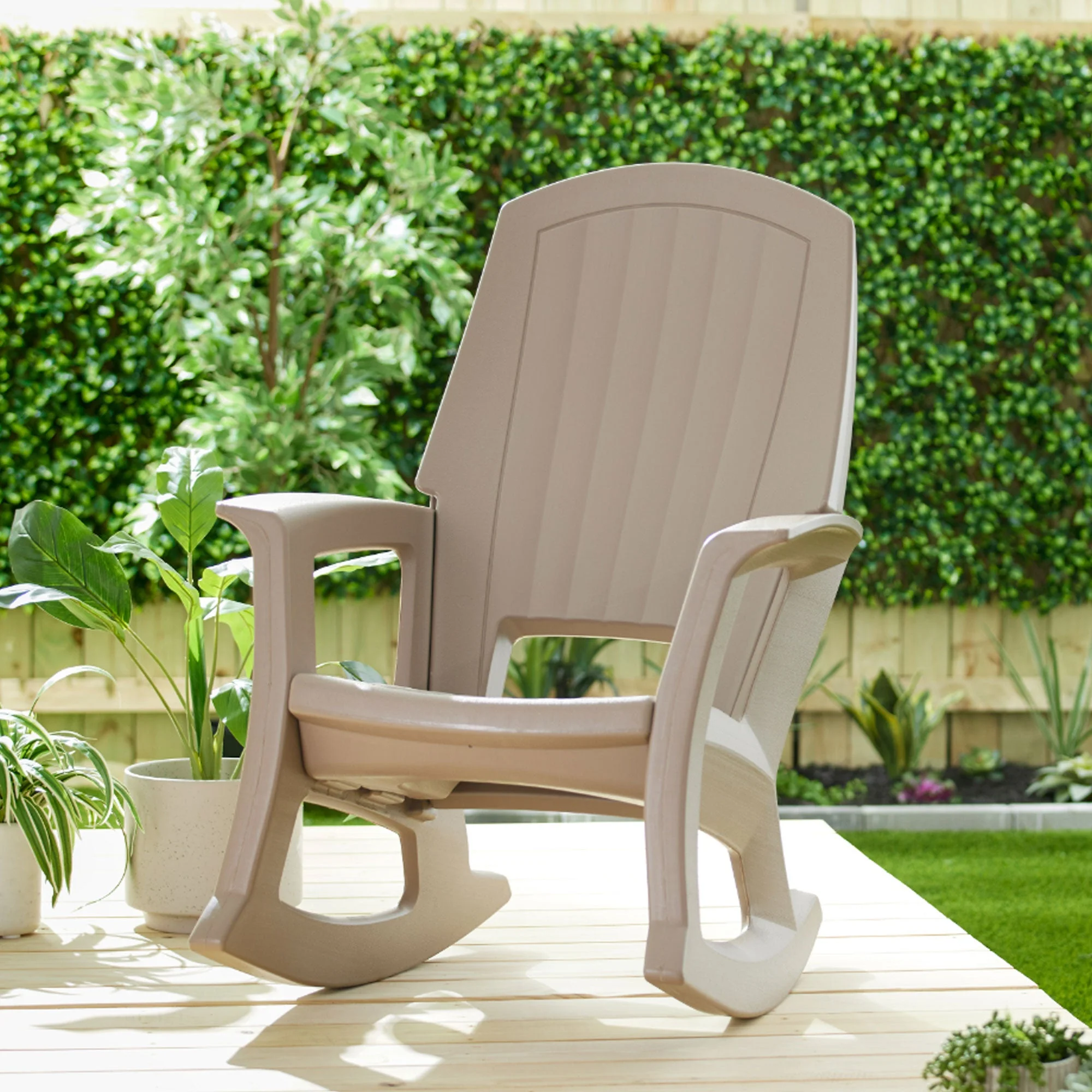 Semco Plastics Rockaway Heavy Duty All Weather Outdoor Rocking Chair (4 Pack) - Image 10
