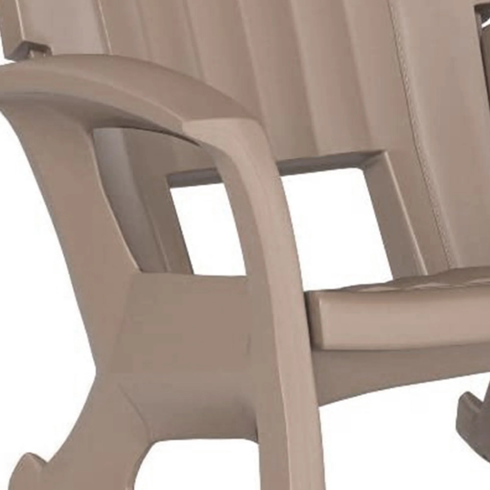 Semco Plastics Rockaway Heavy Duty All-Weather Outdoor Rocking Chair, Taupe - Image 8