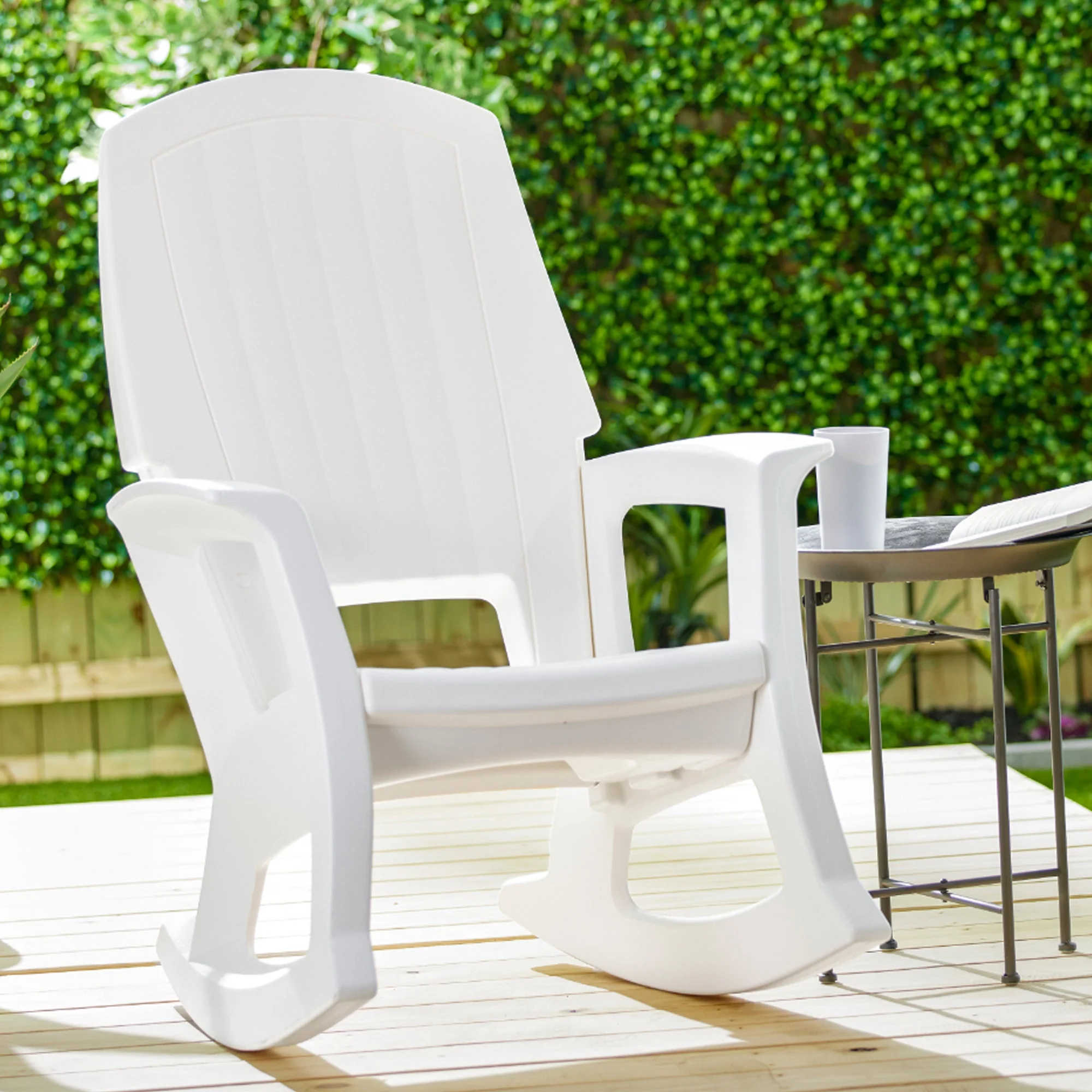 Semco Plastics Rockaway Heavy Duty All-Weather Outdoor Rocking Chair, White - Image 6