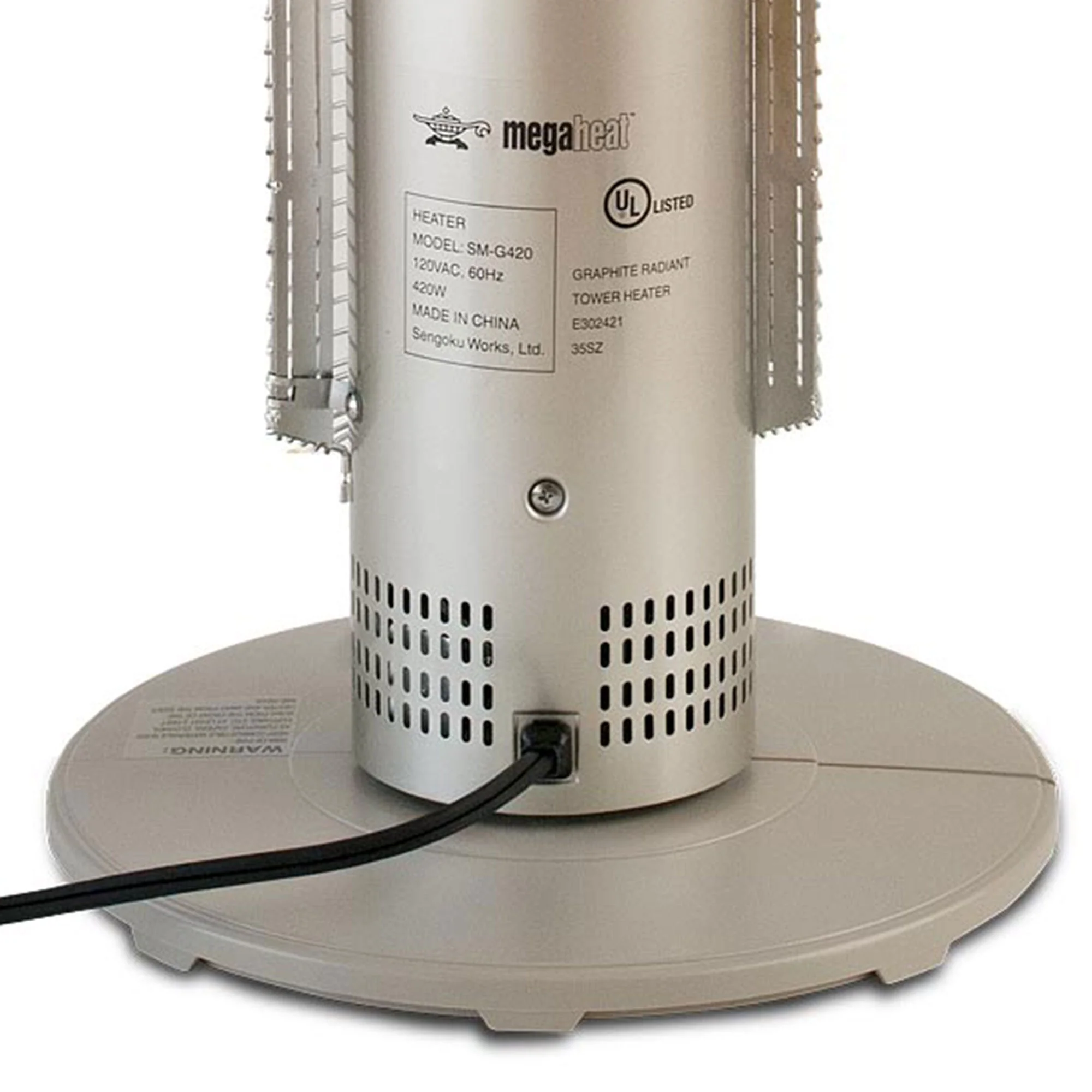 Sengoku HeatMate Portable Instant Heat Graphite Tower Electric Heater, Champagne - Image 8