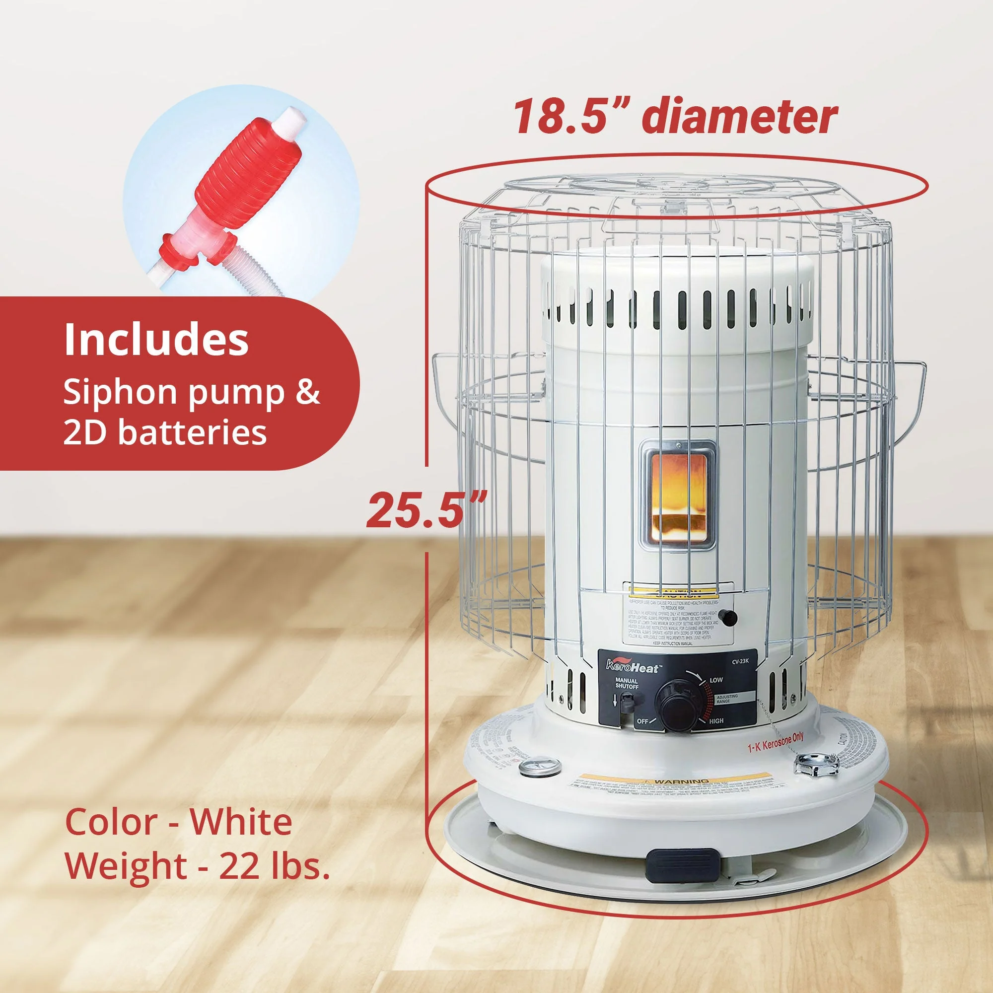 Sengoku KeroHeat 23,500 BTU Indoor & Outdoor Portable Convection Kerosene Heater - Image 3