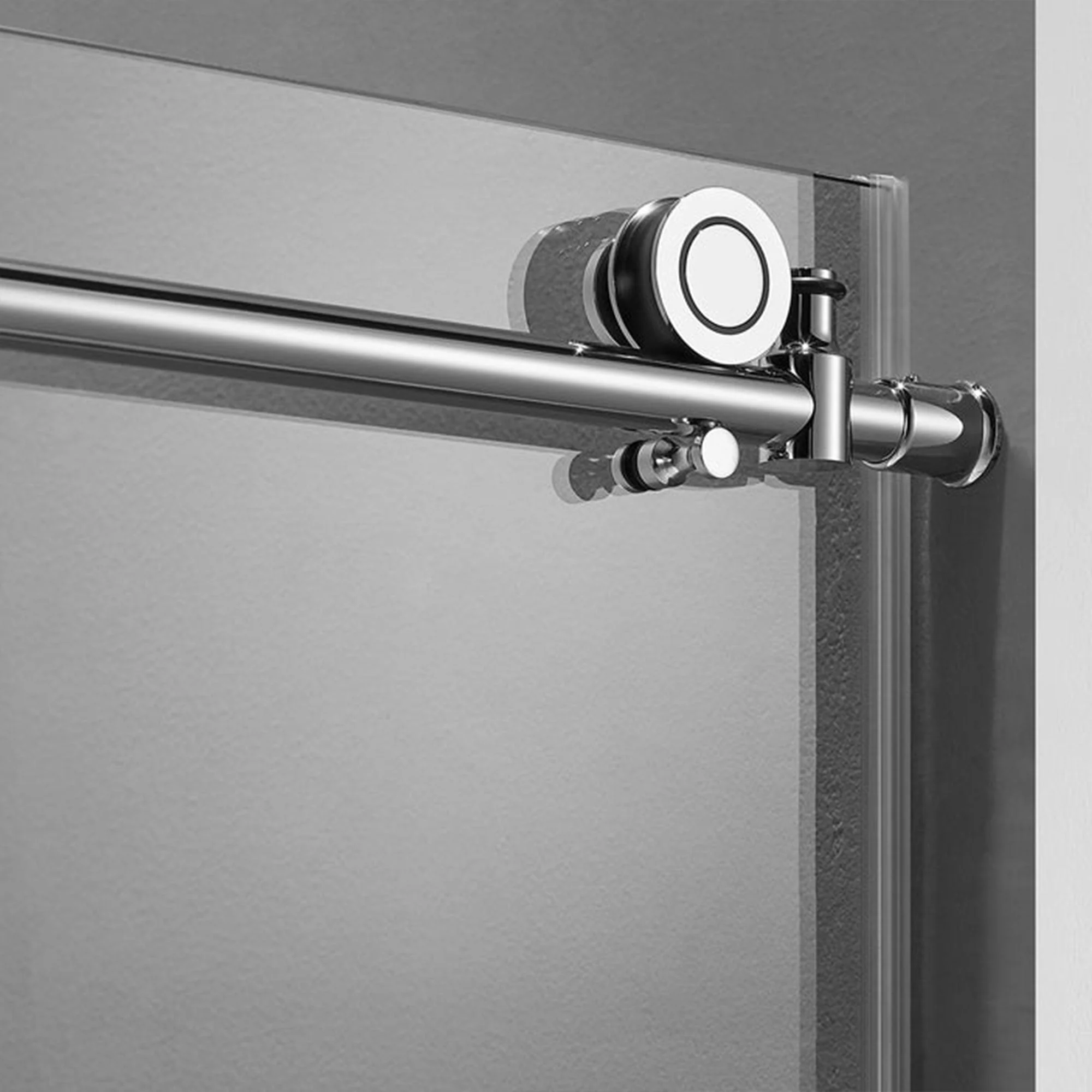 Serene Valley 60 x 66 Inch Square Rail Frameless Sliding Shower Door, Chrome - Image 2