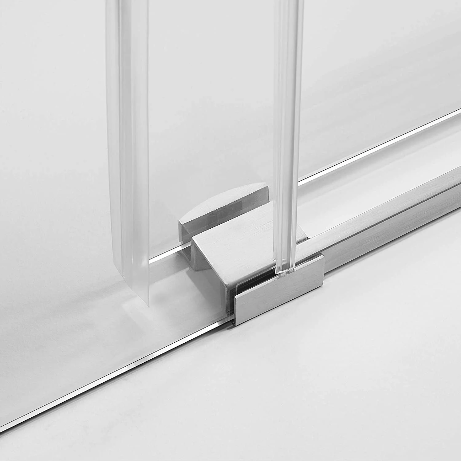Serene Valley 72 x 74" Big Roller Frameless Sliding Shower Door, Brushed Nickel - Image 5