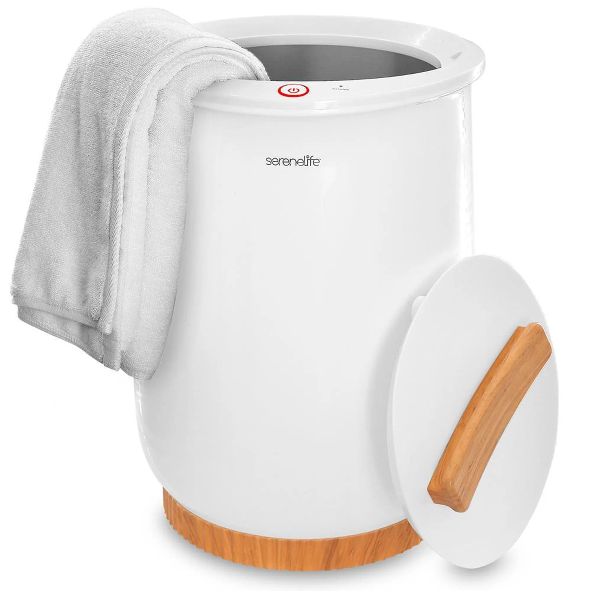 SereneLife Luxury Electric Bathroom Spa Bucket Towel Warmer for Bathrobes, White - Image 2