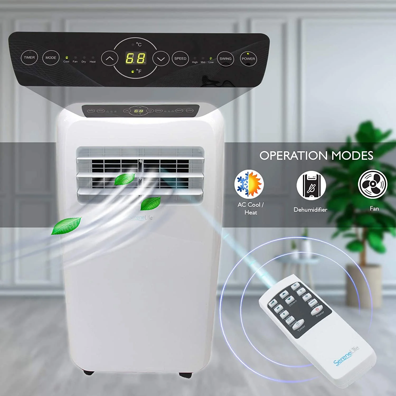 SereneLife SLACHT128 Portable 12000 BTU Room Air Conditioner & Heater w/ Remote - Image 6