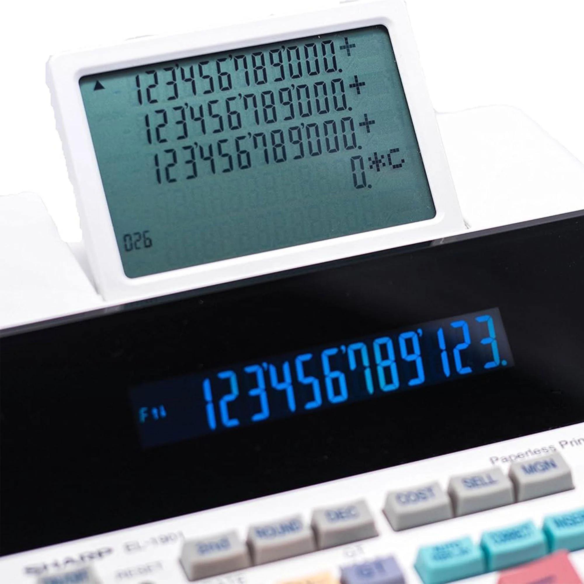 Sharp EL-1901 Digital Paperless Printing Calculator with 12 Digit Display, White - Image 7