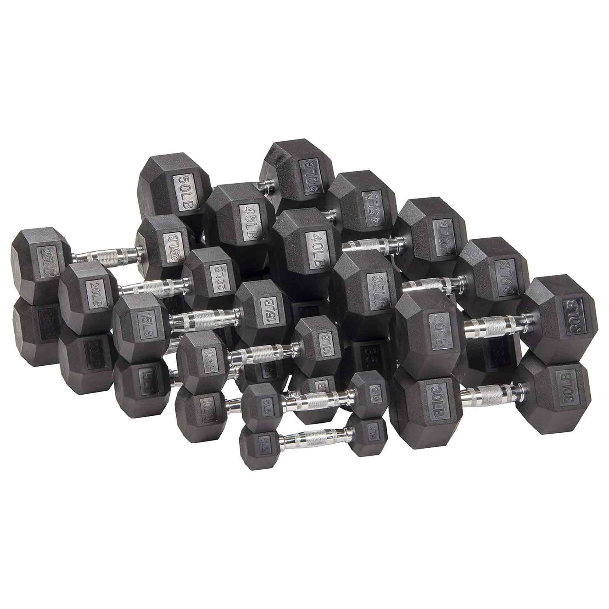 Signature Fitness Hex Dumbbells Strength Workout Equipment Set of 5, 10 & 15 lbs - Image 4