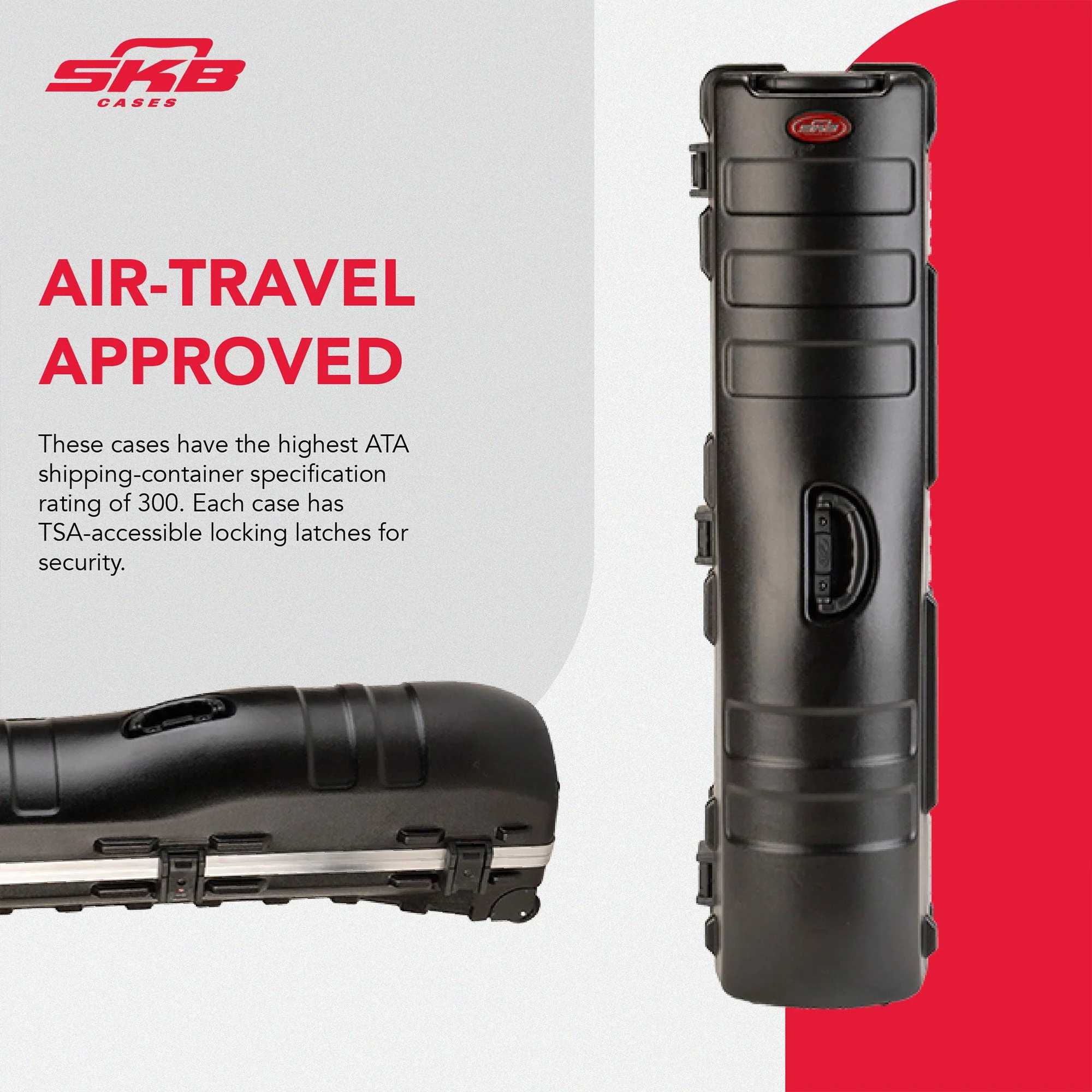 SKB Cases ATA Deluxe Hard Plastic Storage Wheeled Golf Bag Travel Case (2 Pack) - Image 3