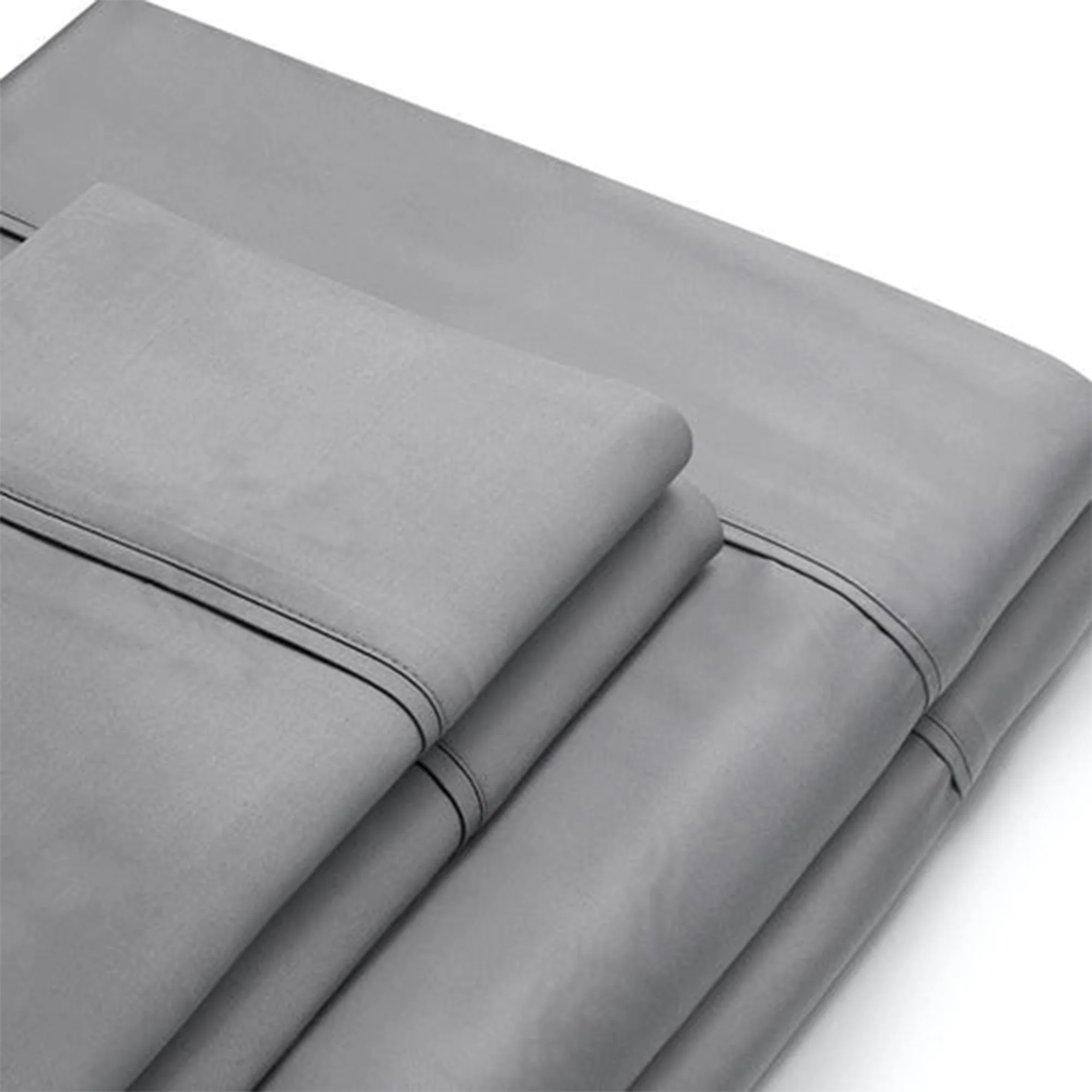 Sleepgram Bamboo Bed Sheet Set - 100% Pure Organic Bamboo Sheet Set - Breathable, Cooling, and Eco Friendly - 4 Pieces (Twin XL, Grey) - Image 6