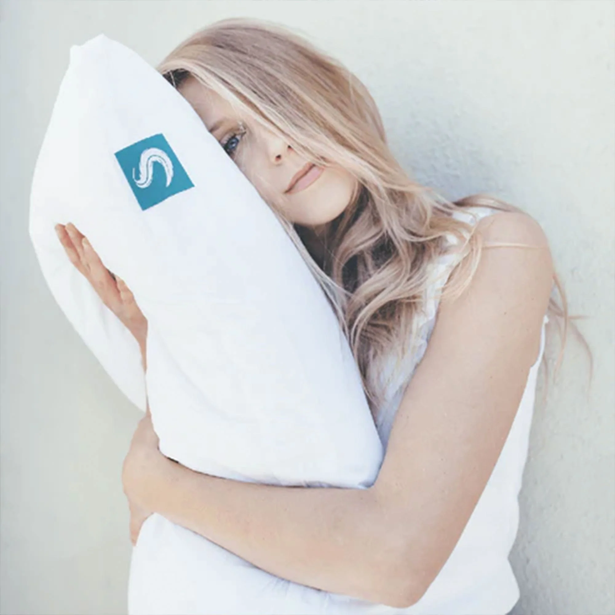 Sleepgram Bed Support Sleeping Pillow with Cover, Queen Size, White (2 Pack) - Image 5