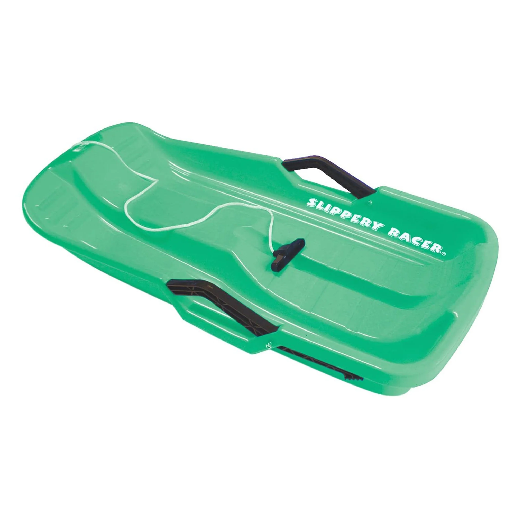 Slippery Racer Downhill Thunder Kids Toddler Plastic Toboggan Snow Sled, Green - Image 4