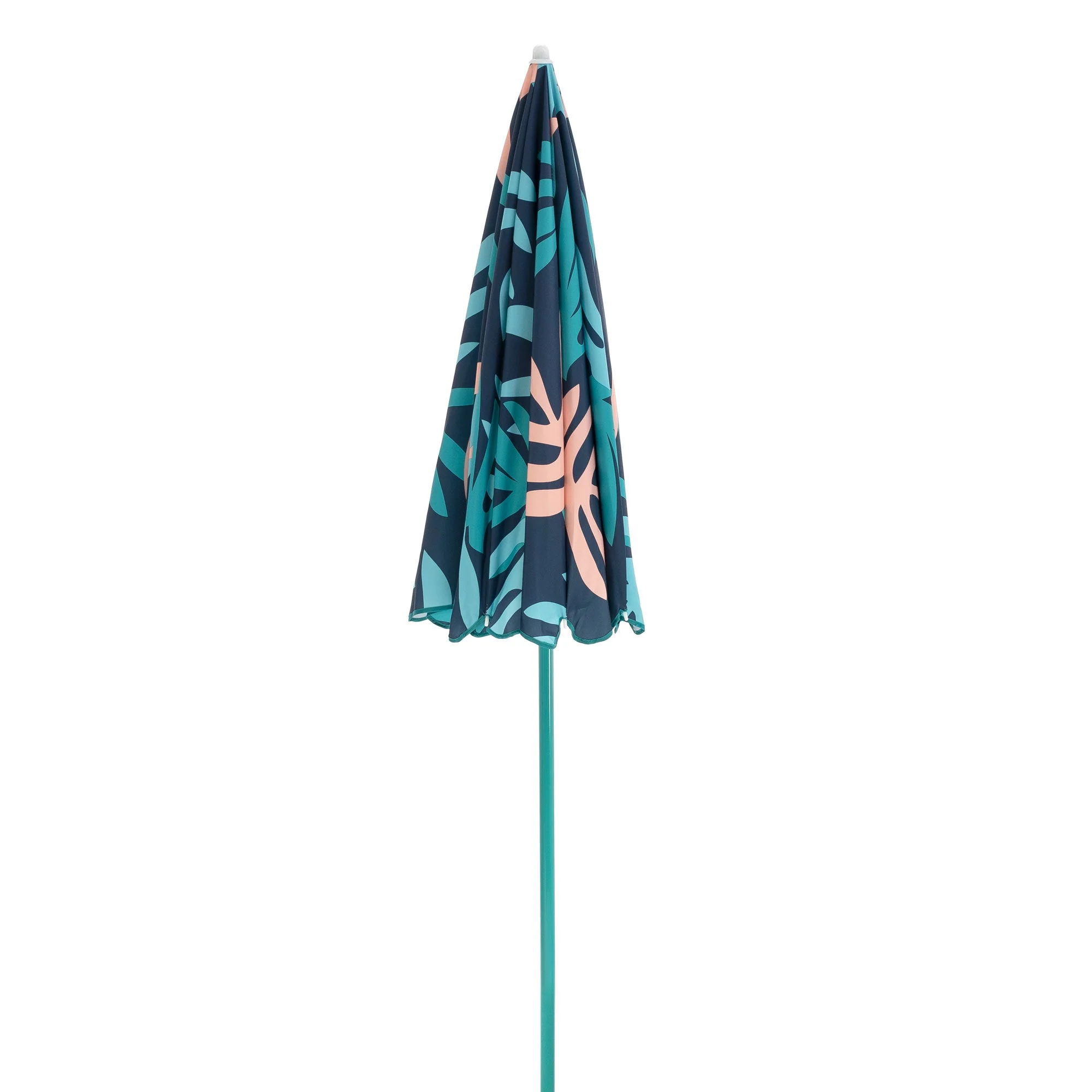 SlumberTrek Moda Adjustable Height Push Button Tilt Beach Umbrella, Coral Leaf - Image 5