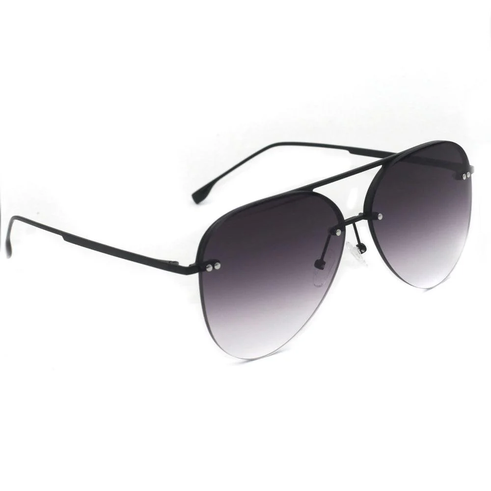 Smaller Megan 2 - Faded Black Metal Aviator Sunglasses - Image 7