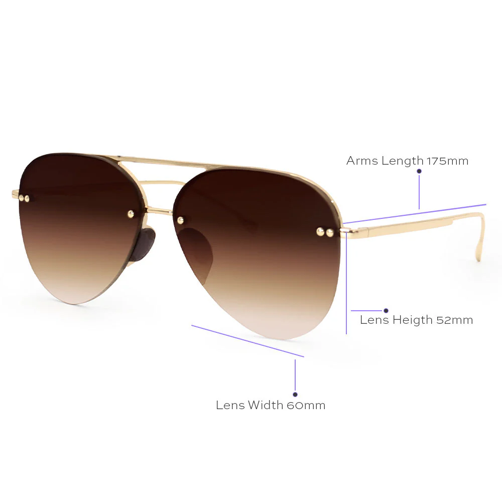 Smaller Megan 2 Faded Brown - Tangle Free Aviator Sunglasses - Image 3